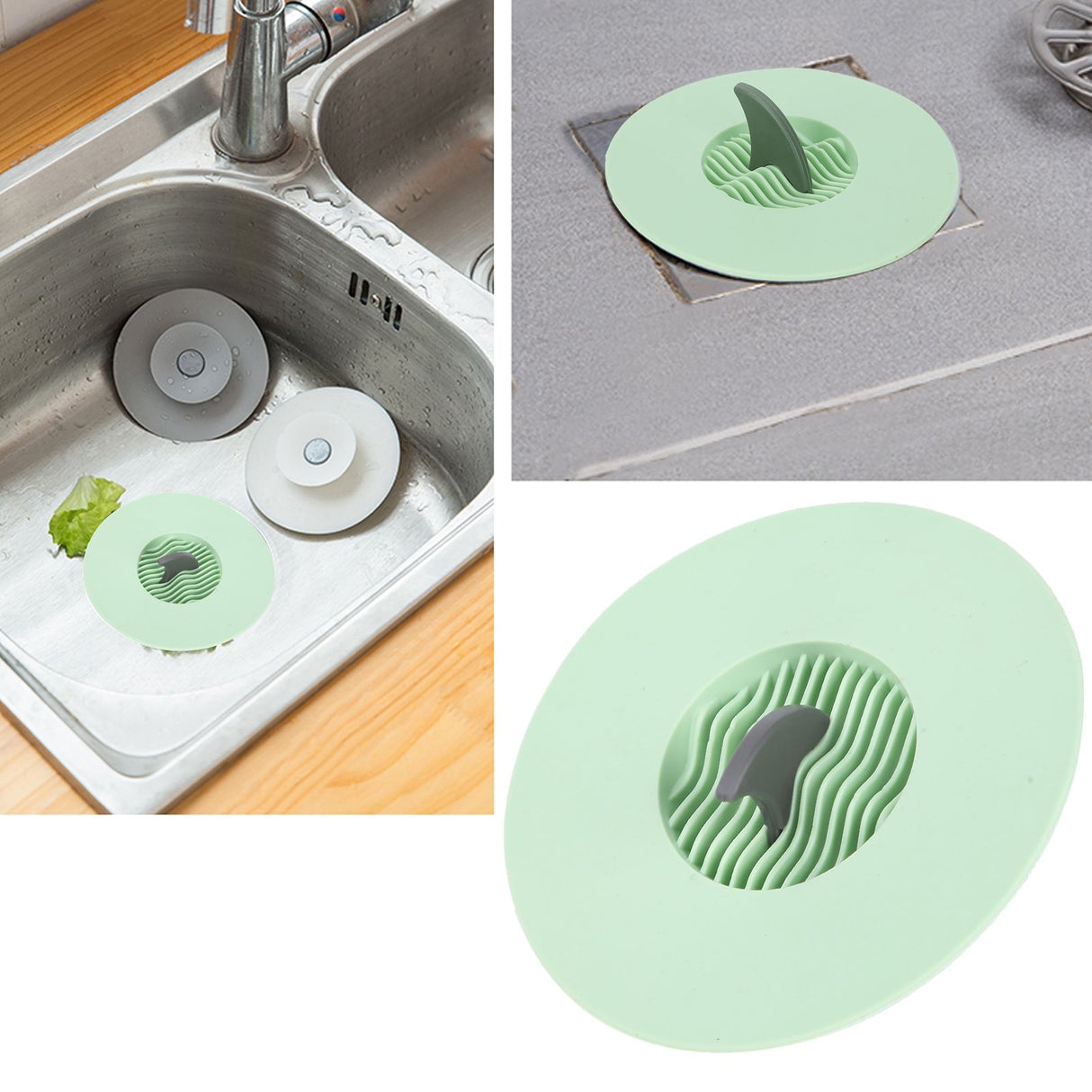 5Pcs Kitchen Sink Drain Plugs Strainer Water Sink Bathtub Drainage Stopper Bathroom AccessoriesGreen