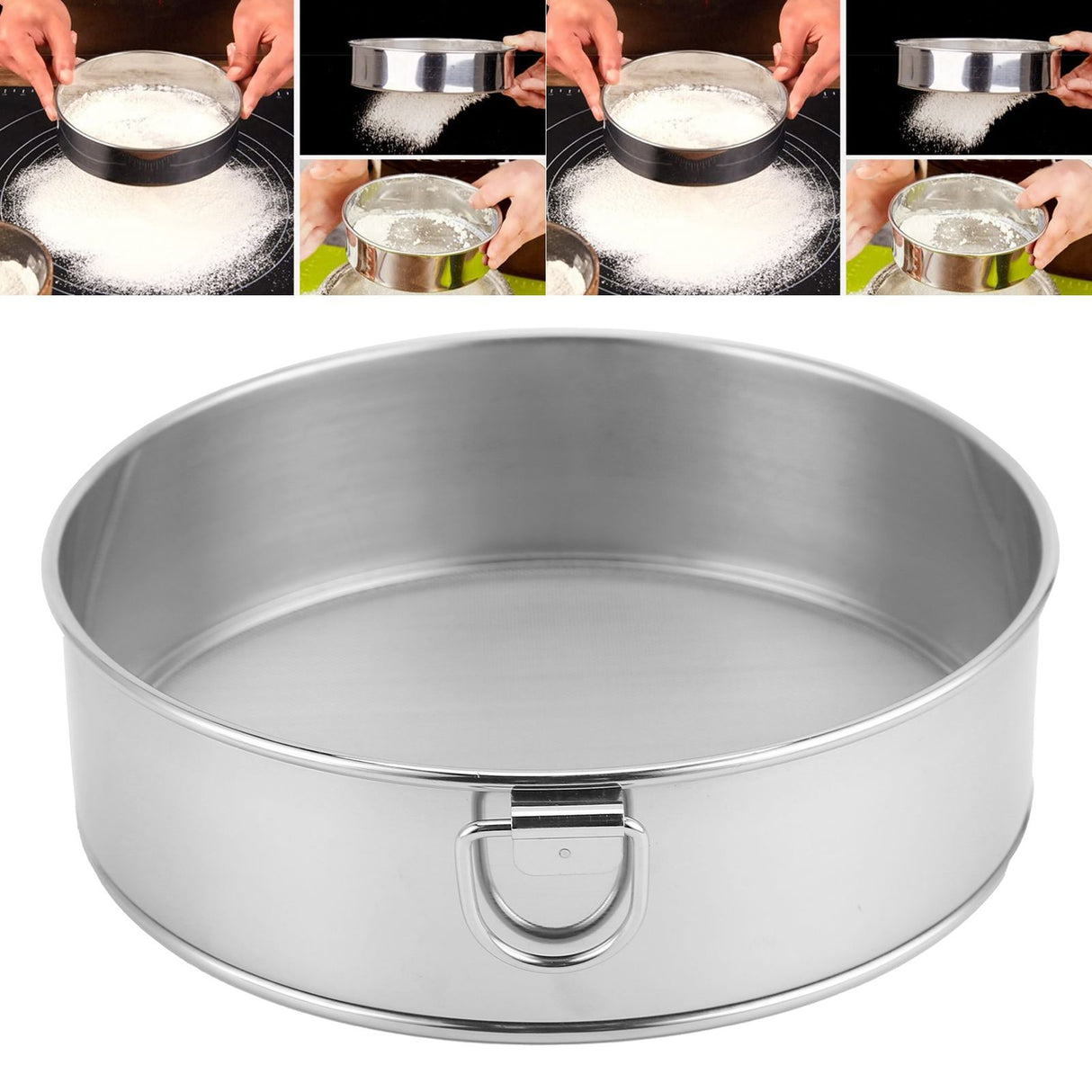 15cm Flour Sifter Strainer 304 Stainless Steel Kitchen Powdered Sugar Sieve for Household Baking