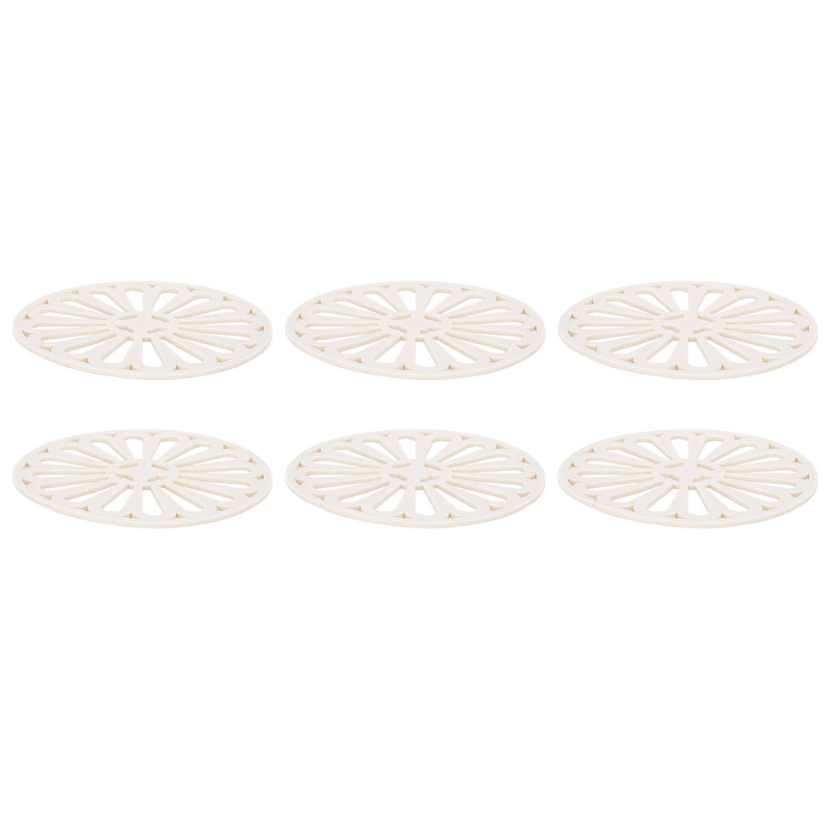 6Pcs Coaster Round Thickened Creative Insulation Pad Kitchen Table Mat Household SuppliesBeige