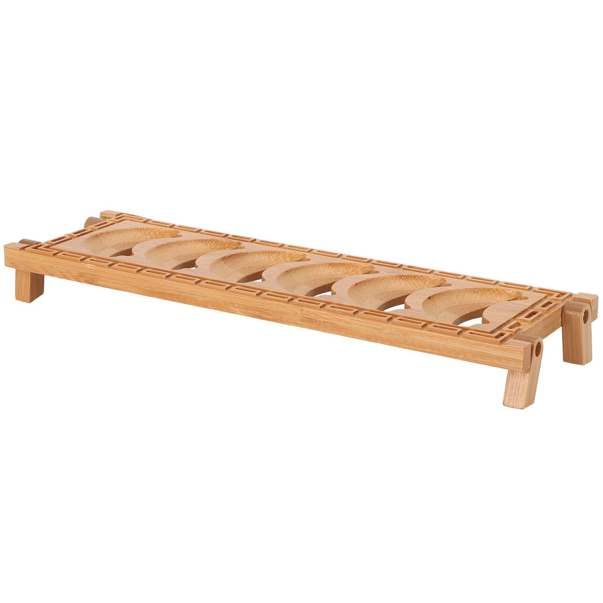 Bamboo Teacup Holder Shelf Tea Cup Draining Rack Organizer Tea Ceremony Accessories6 Grid