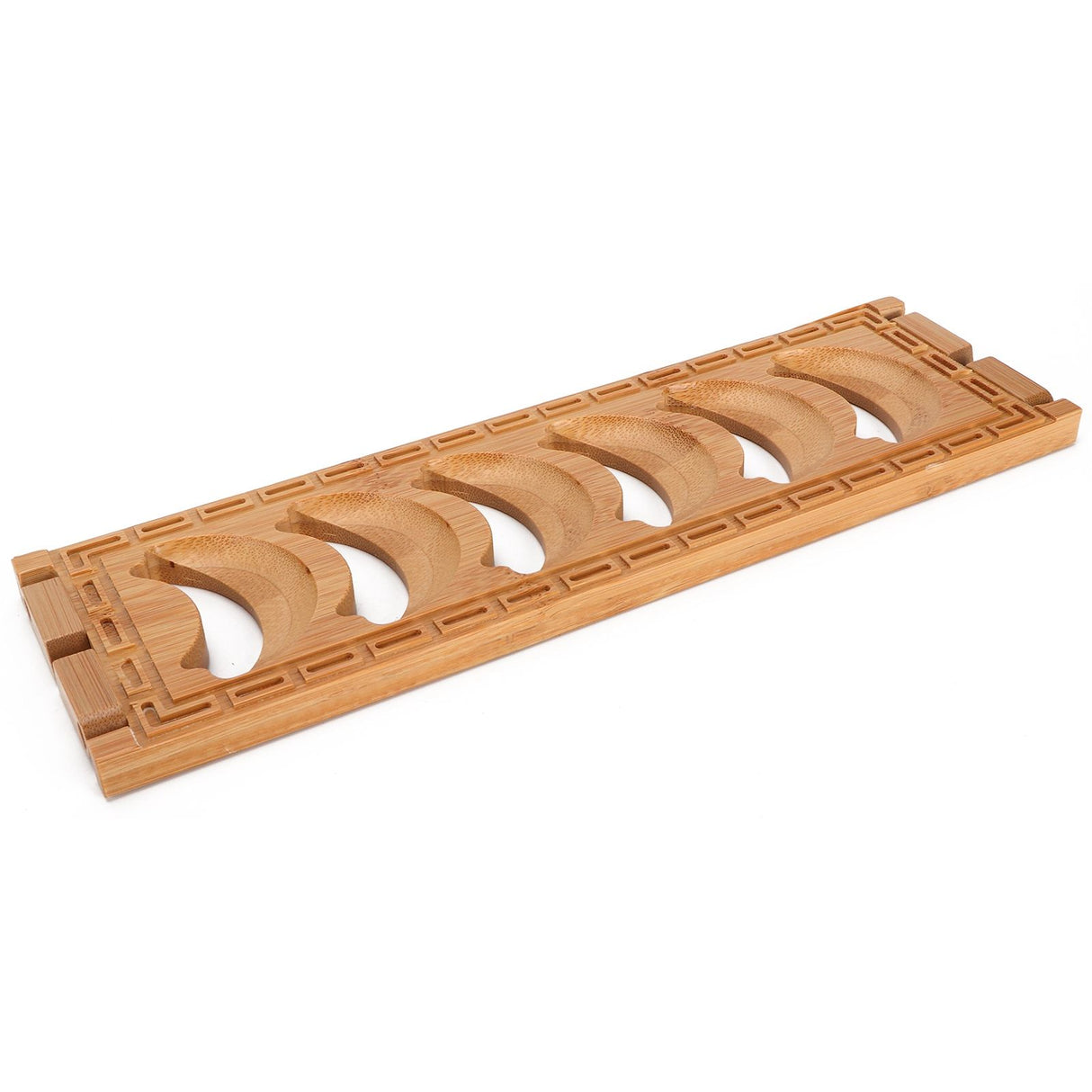 Bamboo Teacup Holder Shelf Tea Cup Draining Rack Organizer Tea Ceremony Accessories6 Grid