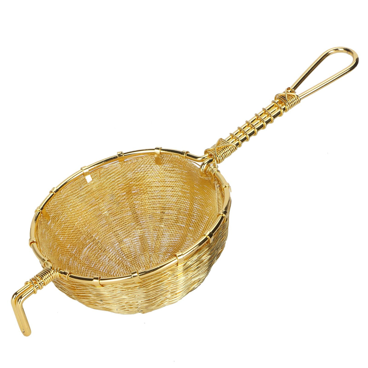 Tea Infuser Strainer Hand Made Copper Reusable Teapot Filter with Long Handle for Tea Maker