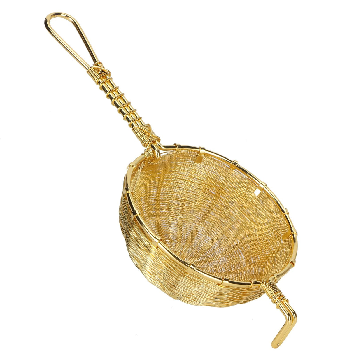 Tea Infuser Strainer Hand Made Copper Reusable Teapot Filter with Long Handle for Tea Maker