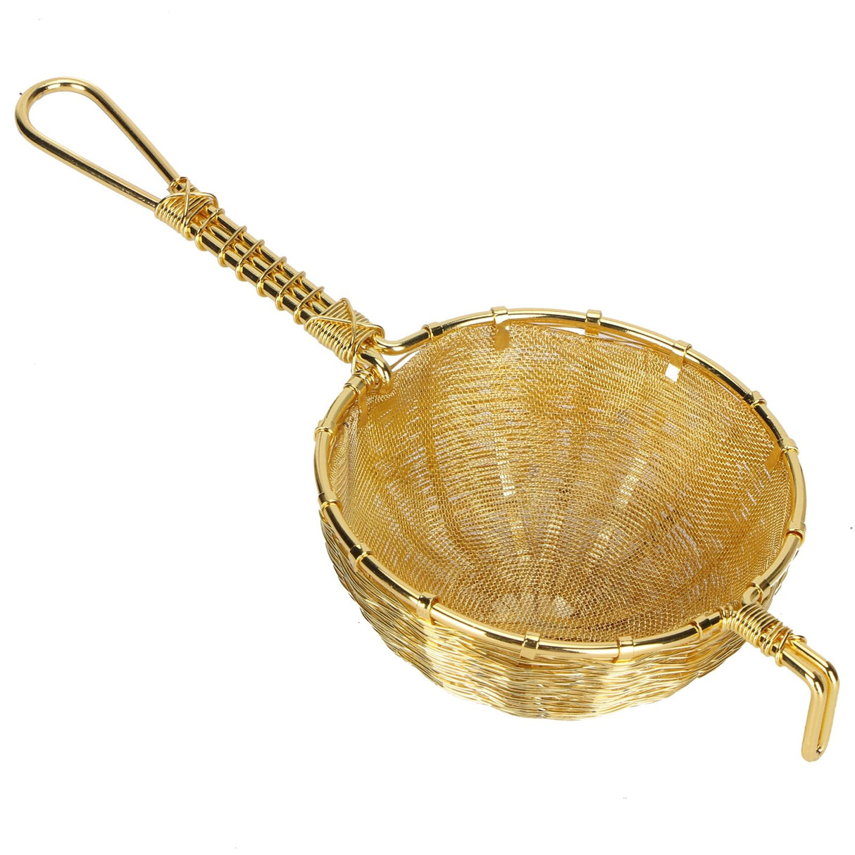 Tea Infuser Strainer Hand Made Copper Reusable Teapot Filter with Long Handle for Tea Maker