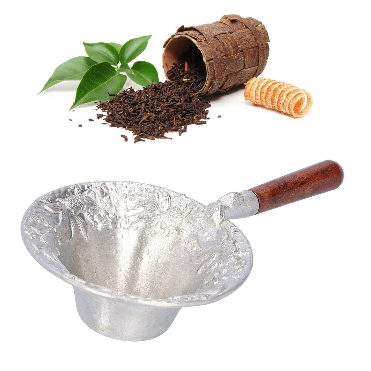Tea Strainer Japanese Style Hand Made Tea Leaf Infuser Filter Tea Set Accessories(Red Wood Handle )