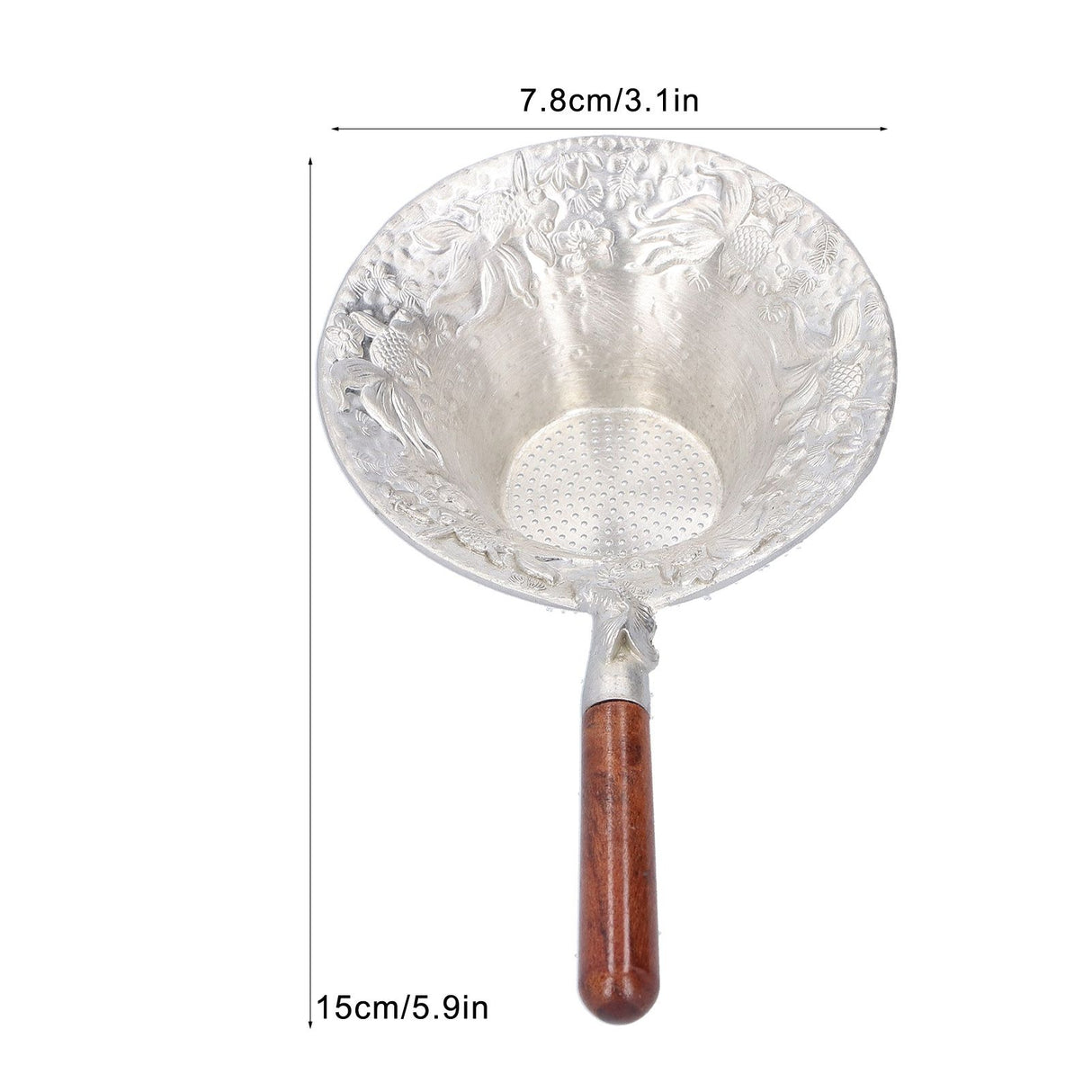 Tea Strainer Japanese Style Hand Made Tea Leaf Infuser Filter Tea Set Accessories(Red Wood Handle )