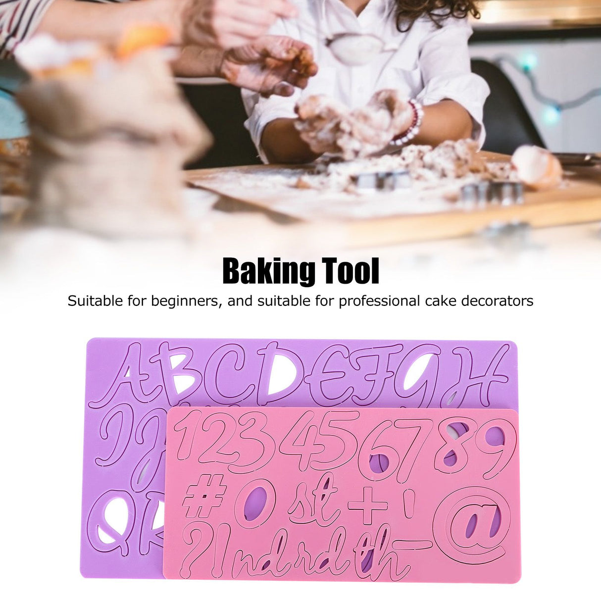Cake Embossing Mold Alphabet Number Fondant Cake Embosser Decoration Baking Tool