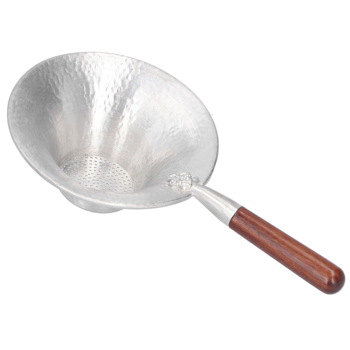 Tea Strainer Innovative Tea Leaf Infuser Filter Brewing Device for Home Office UseRed Wood Handle