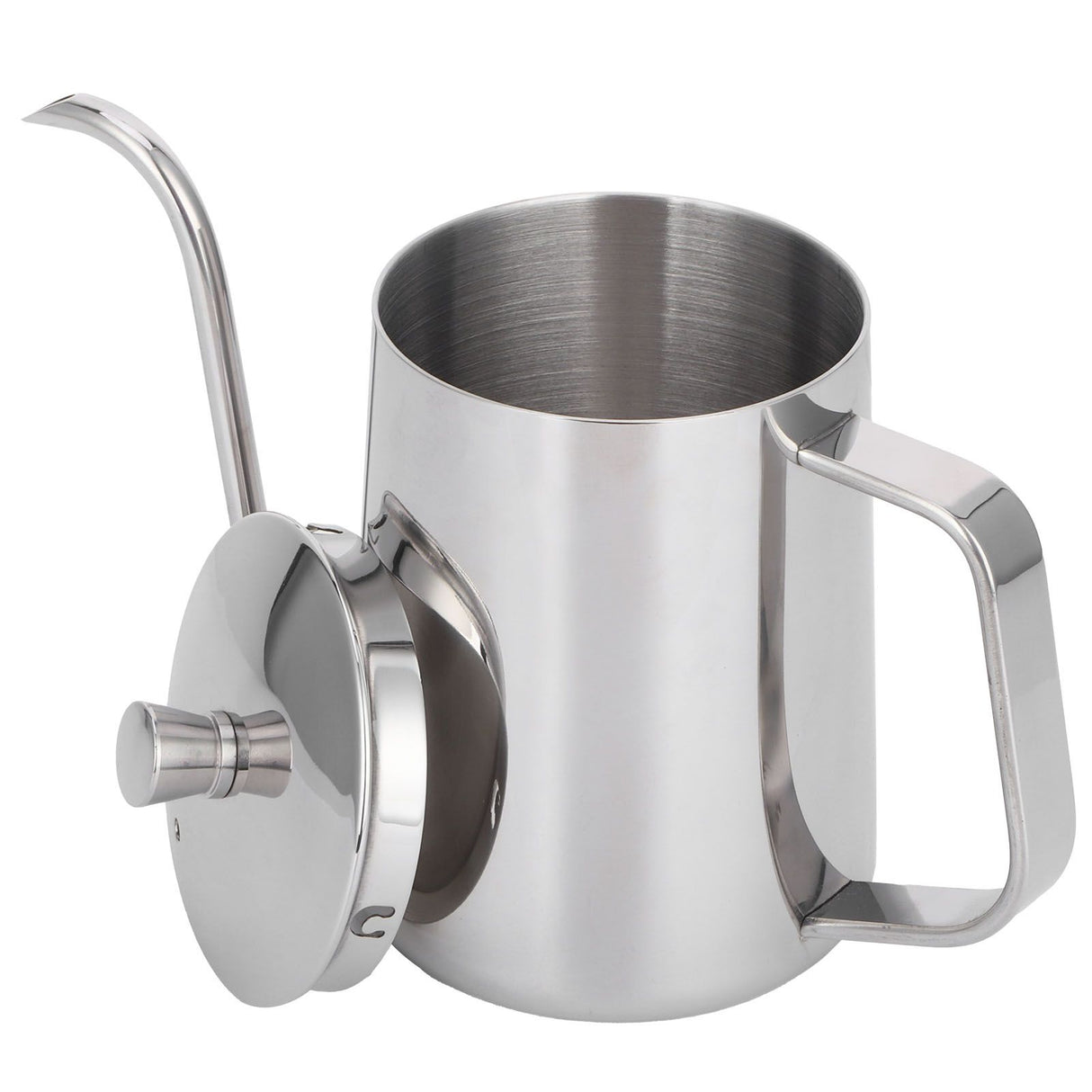 600ml Coffee Drip Kettle 304 Stainless Steel Slender Spout Thicken Coffee Pot with Cover
