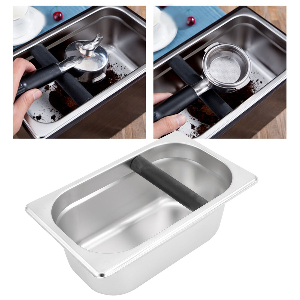 Knock Box Stainless Steel Coffee Slag Grind Bucket Container Coffee Machine Accessory