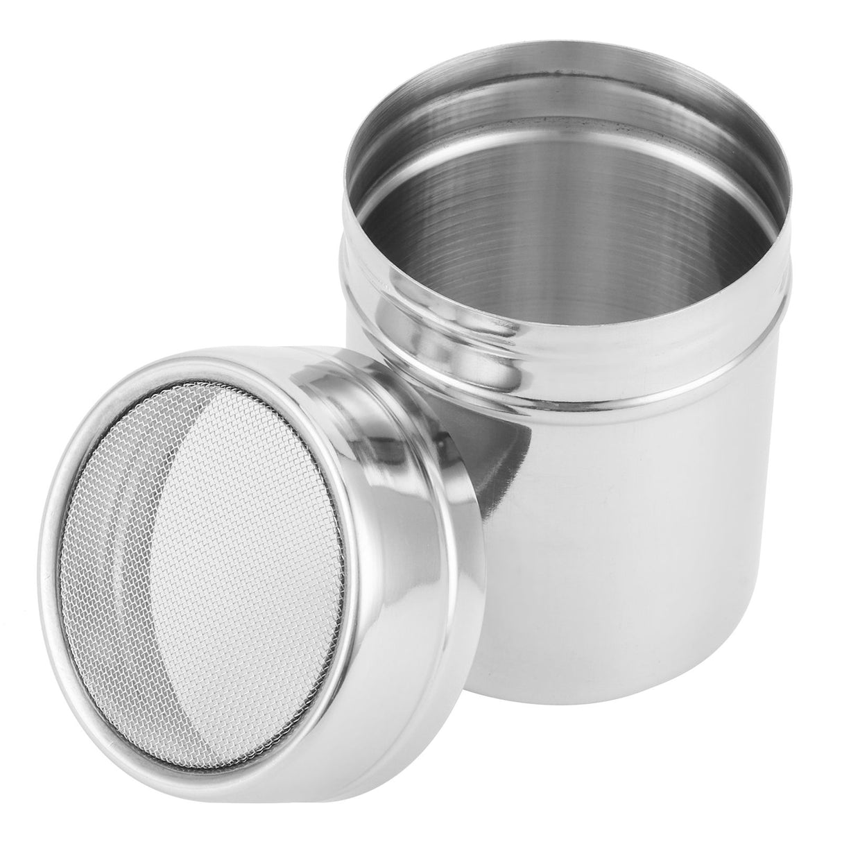 Stainless Steel Fine Mesh Powder Shaker Chocolate Coffee Sifter for Kitchen Baking CookingL