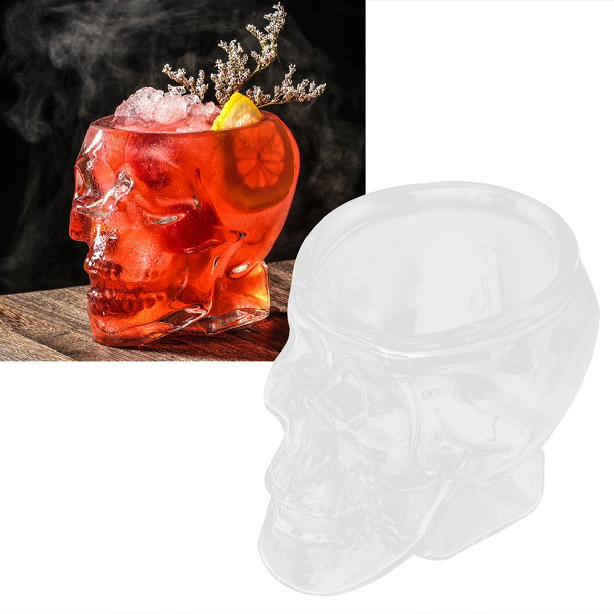 Glass Cup Innovative Transparent SkullHead Cup Glass Ware Drinkware for Wine Cocktail