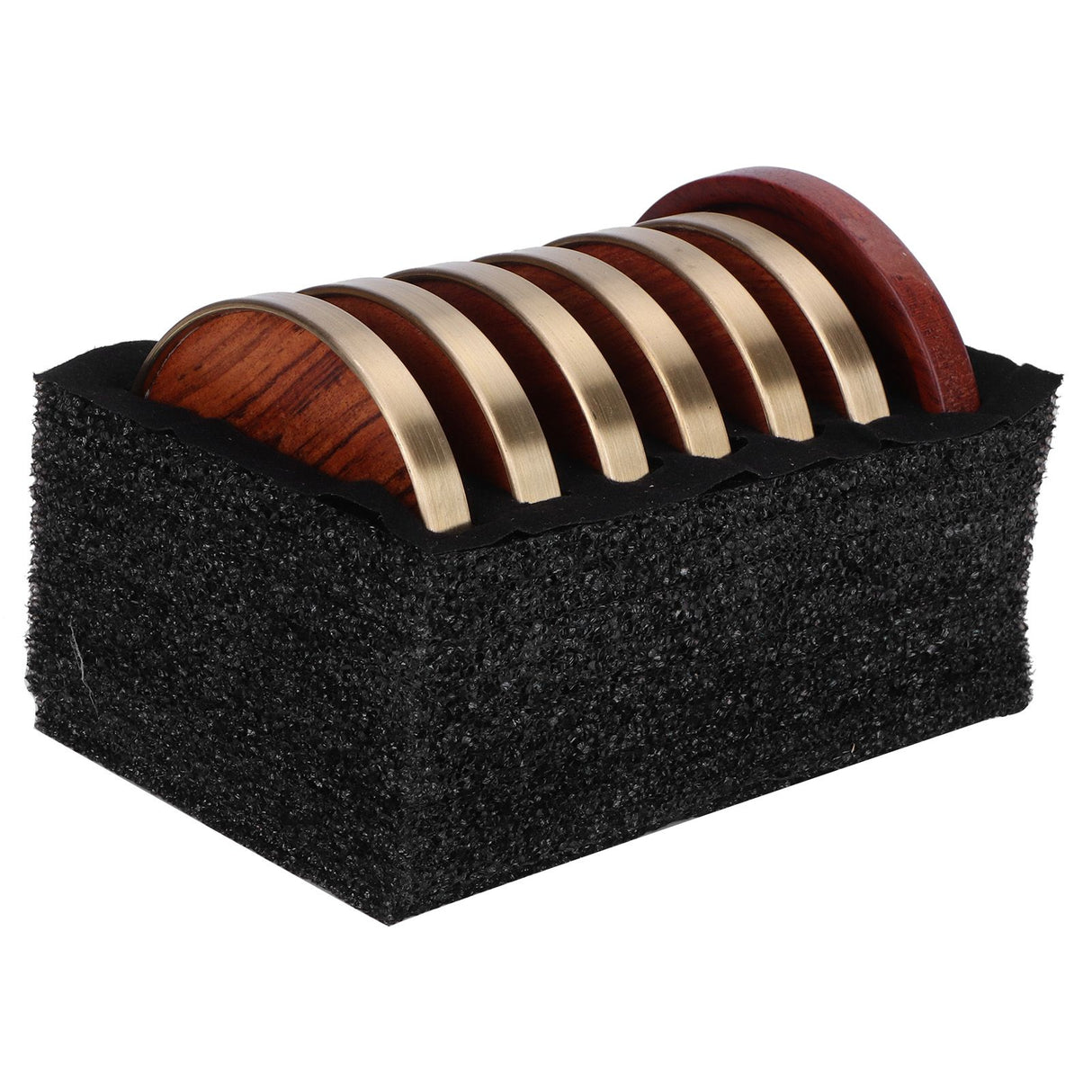 Wooden Tea Cup Mat Insulation Desktop Cup Pad Set with Base Tray Tea Ceremony AccessoriesRosewood