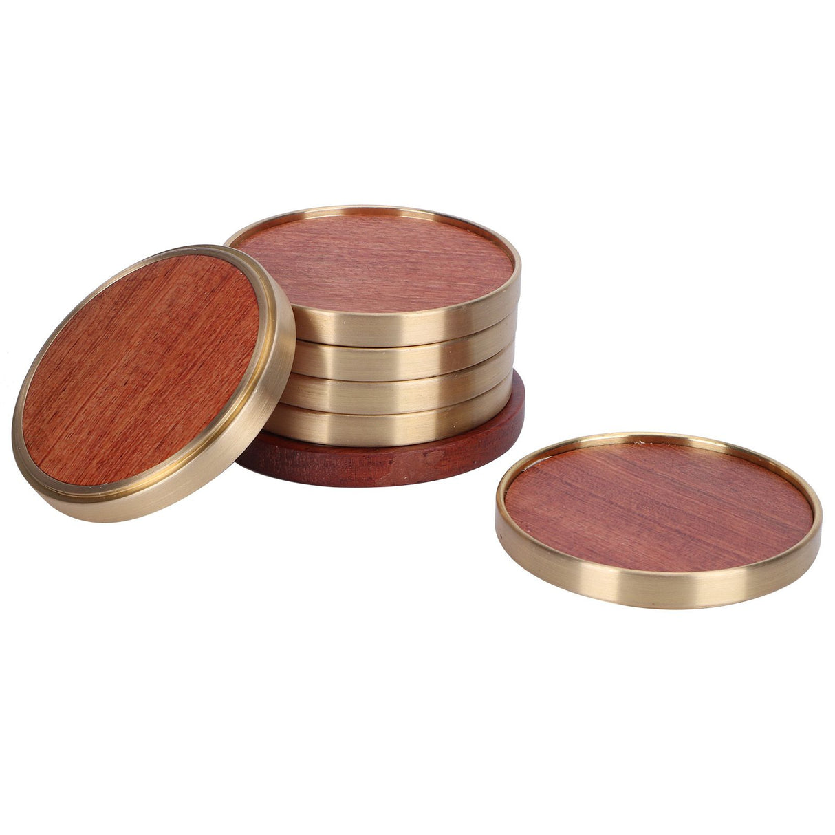 Wooden Tea Cup Mat Insulation Desktop Cup Pad Set with Base Tray Tea Ceremony AccessoriesRosewood