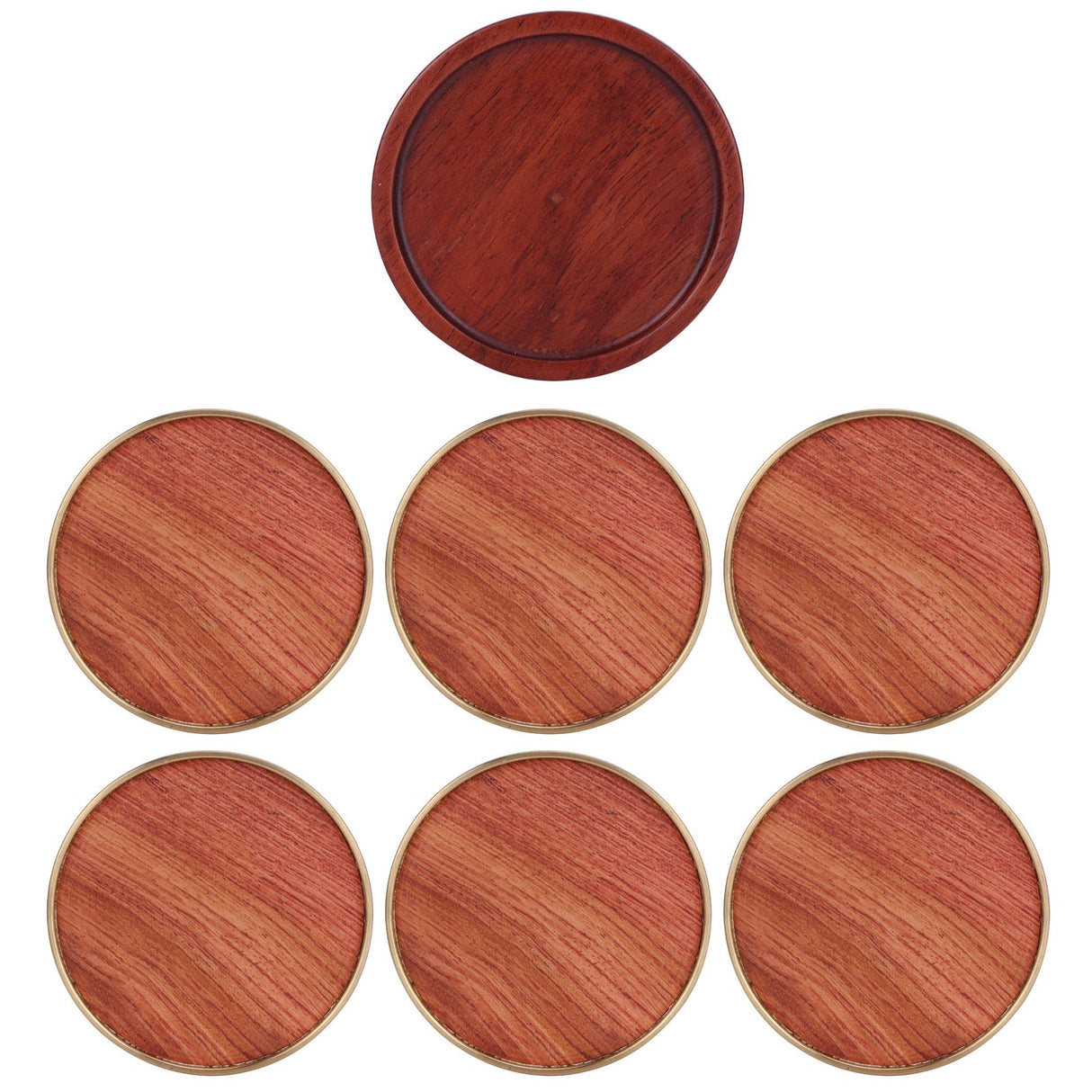 Wooden Tea Cup Mat Insulation Desktop Cup Pad Set with Base Tray Tea Ceremony AccessoriesRosewood