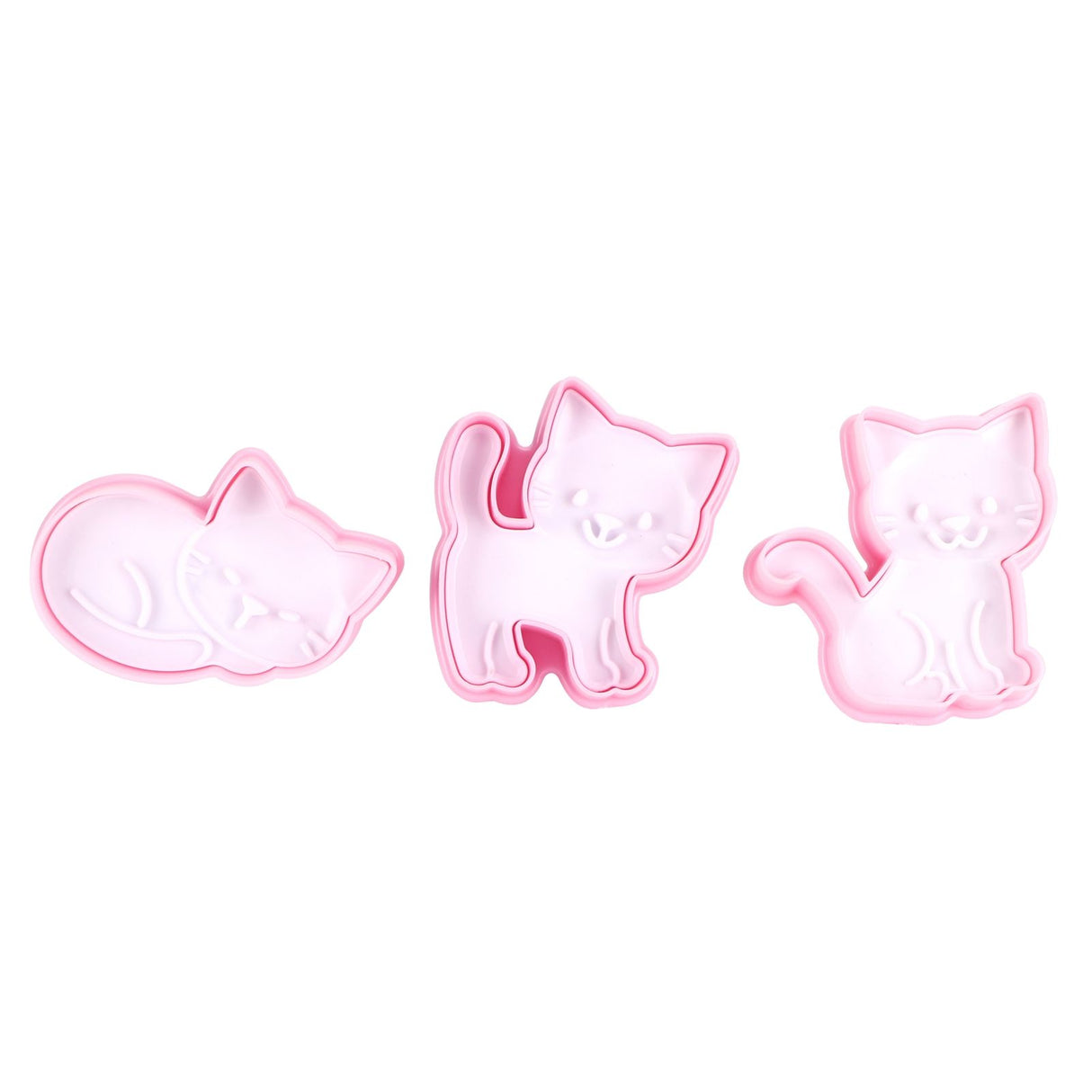 3pcs Cartoon Cat Shaped Cookies Molds DIY Baking Biscuit Mold Set Baking Accessory
