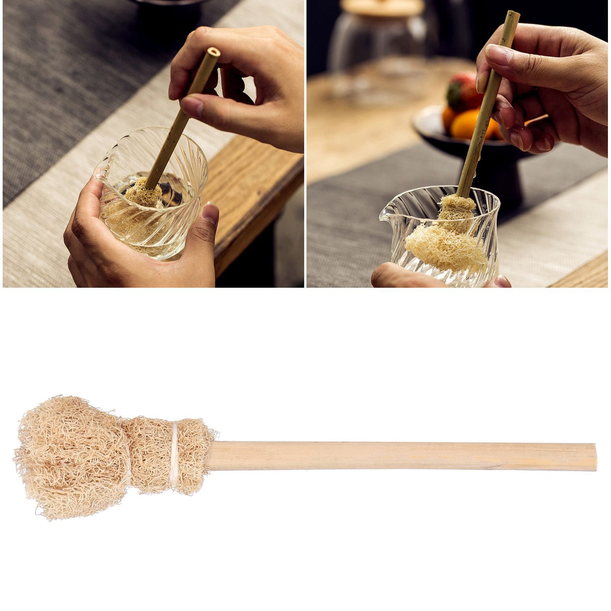 Natural Loofah Brush Water Cup Teacup Teapot Cleaning Brush Tea Ceremony Accessories