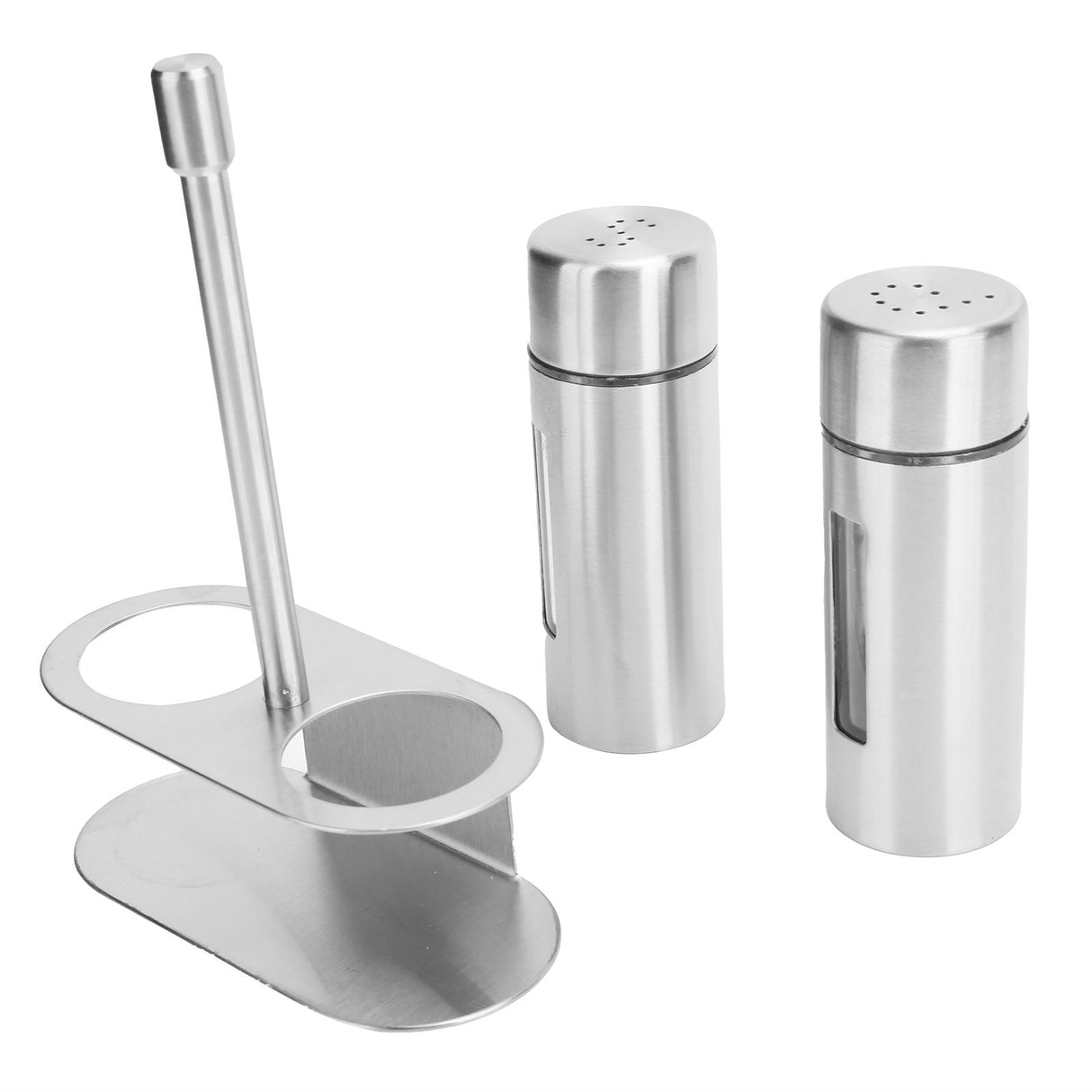 Stainless Steel Condiment Seasoning Container Pots Set with Spice Rack for Dining Room Supplies