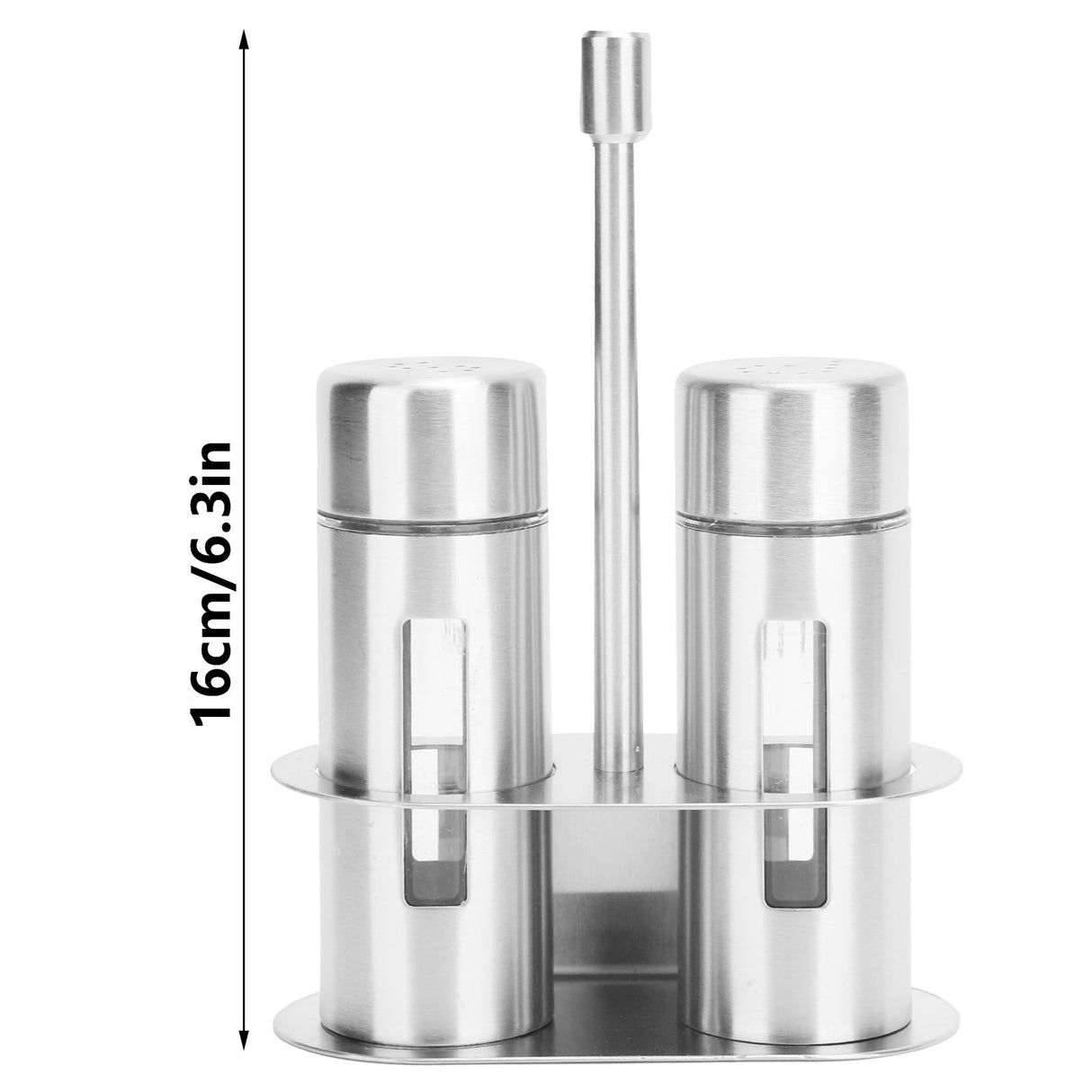 Stainless Steel Condiment Seasoning Container Pots Set with Spice Rack for Dining Room Supplies