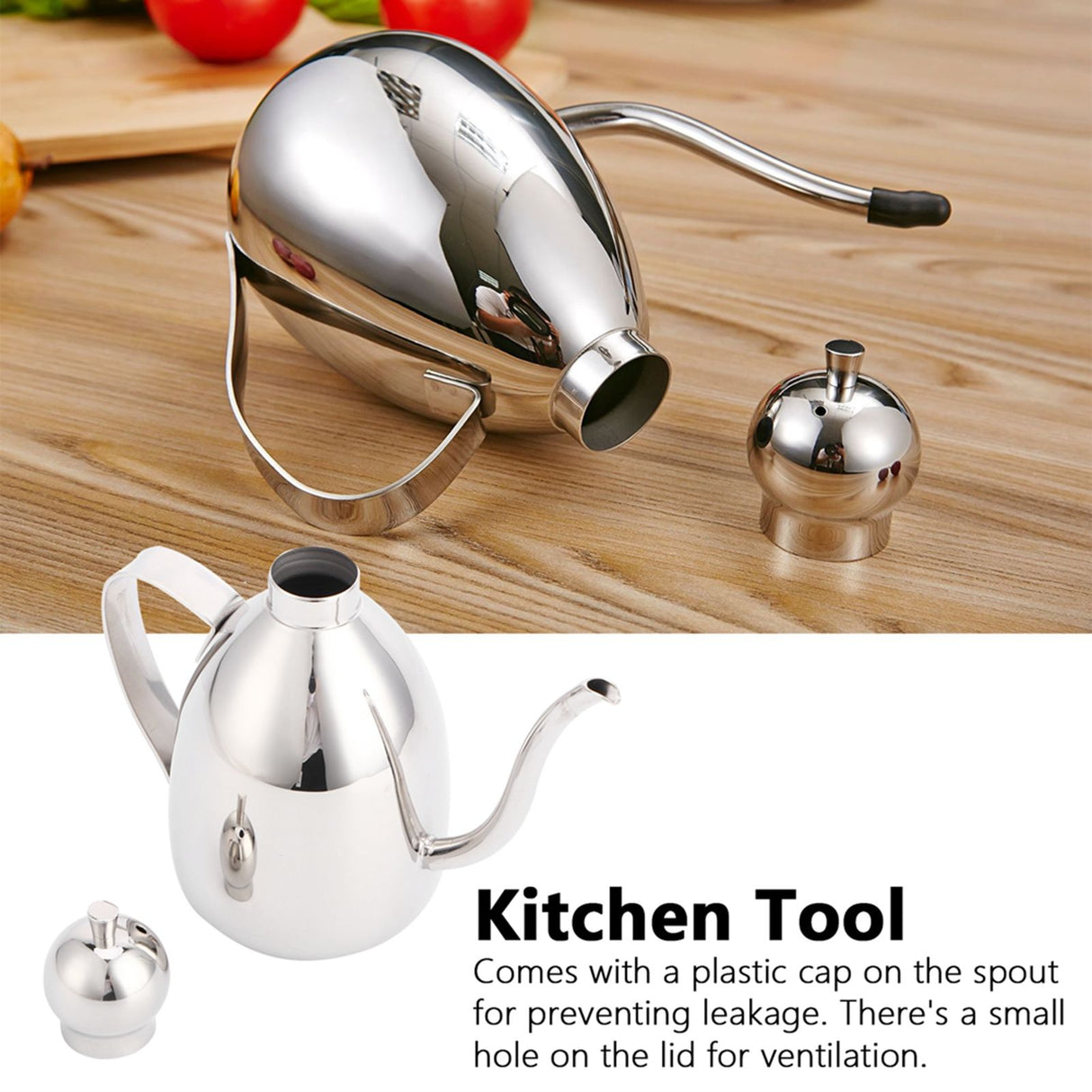 Oil Dispenser Stainless Steel Oil Bottle Leakproof Vinegar Pot Kitchen Storage Container0.25L