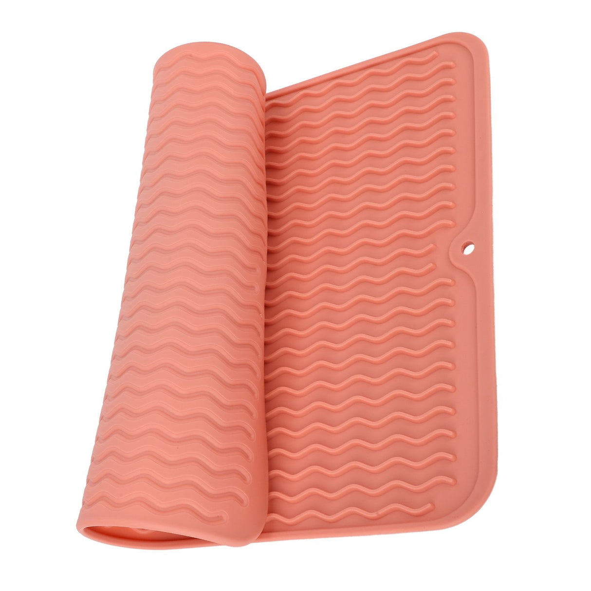 Dish Drying Mat Soft Flexible Rubber Heat Resistant Nonslip BPA Free Eco Friendly Wide Application Dish Drying PadPink