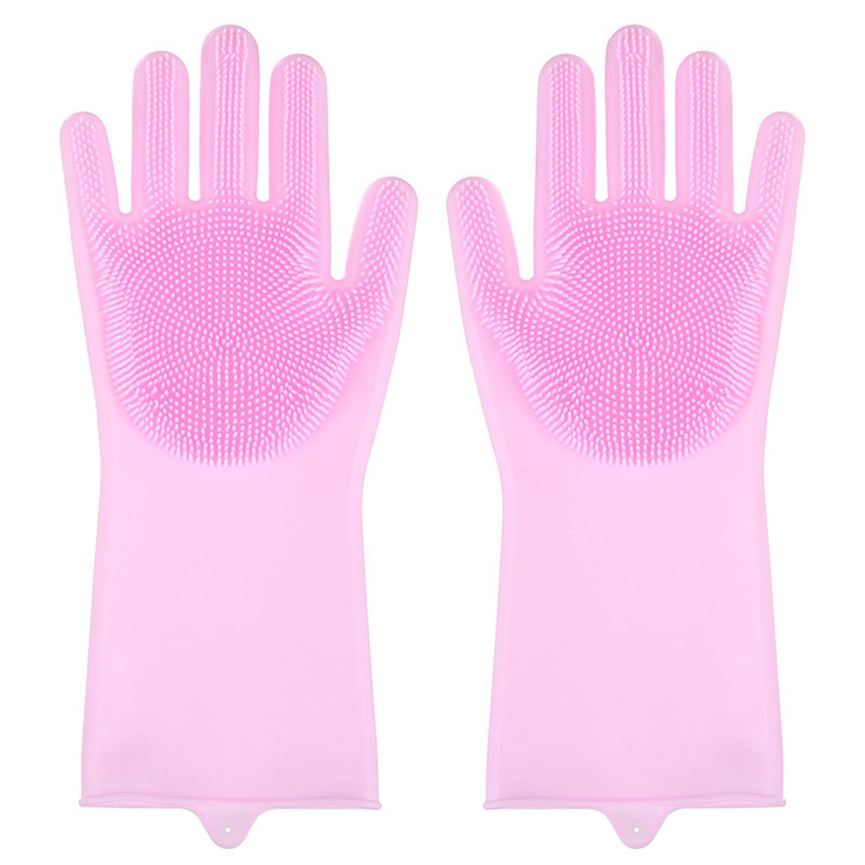 Silicone Gloves with bristles Waterproof Splashproof Oil Proof Soft Elastic Kitchen Dishwashing Silicone Cleaning GlovesPink