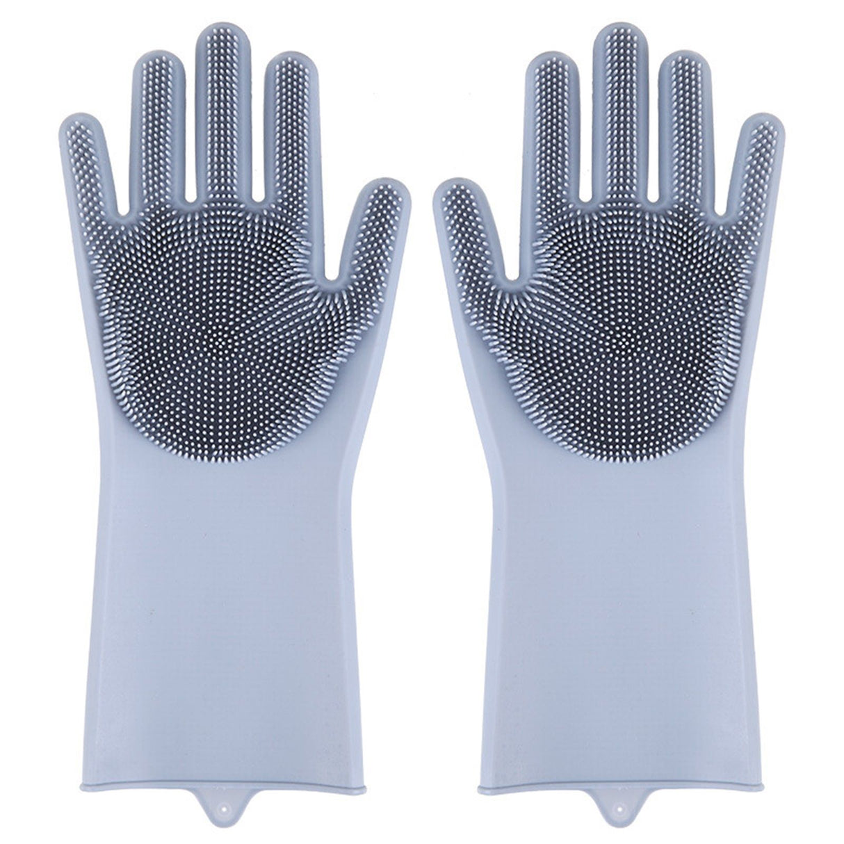 Silicone Gloves with bristles Waterproof Splashproof Oil Proof Soft Elastic Kitchen Dishwashing Silicone Cleaning GlovesGrey
