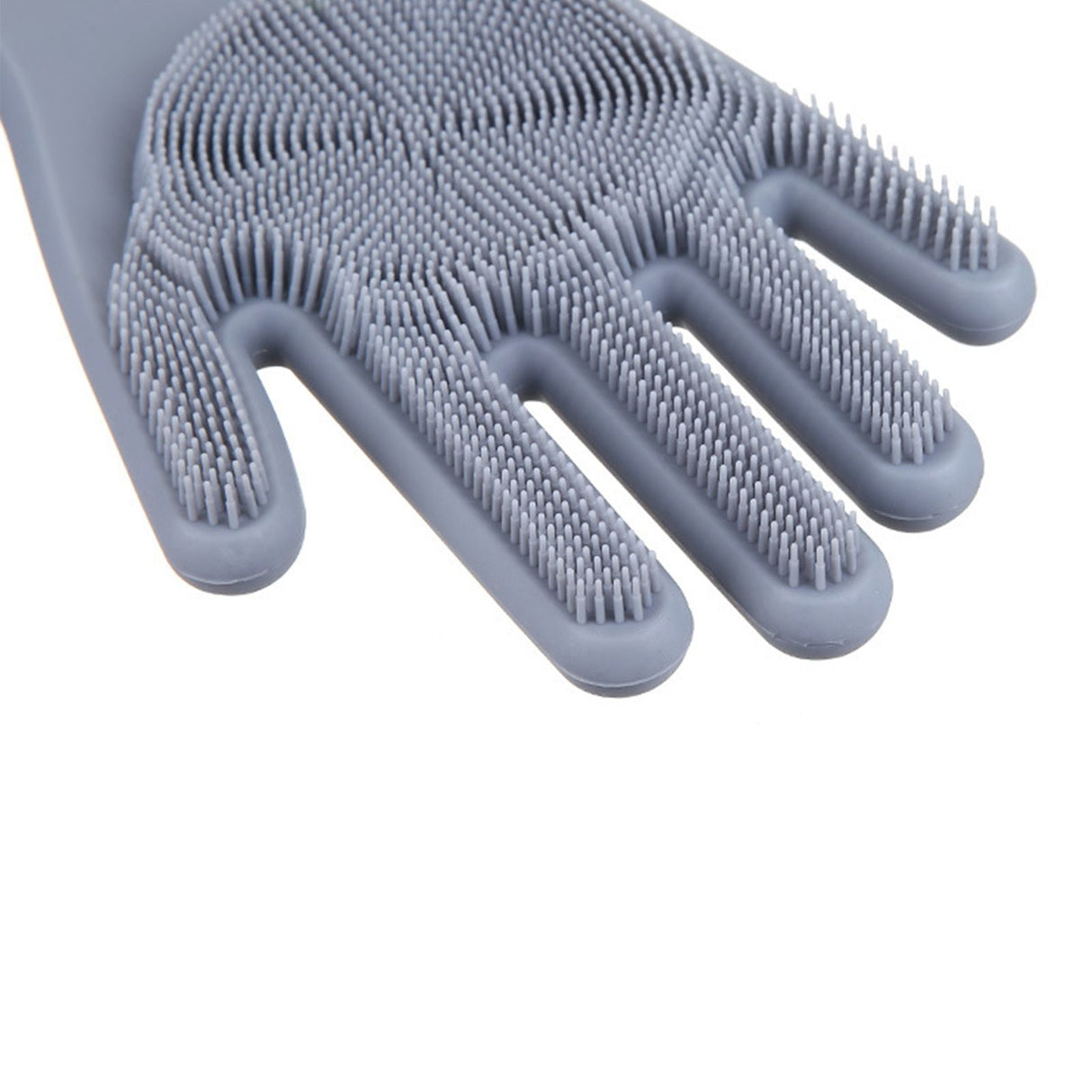 Silicone Gloves with bristles Waterproof Splashproof Oil Proof Soft Elastic Kitchen Dishwashing Silicone Cleaning GlovesGrey