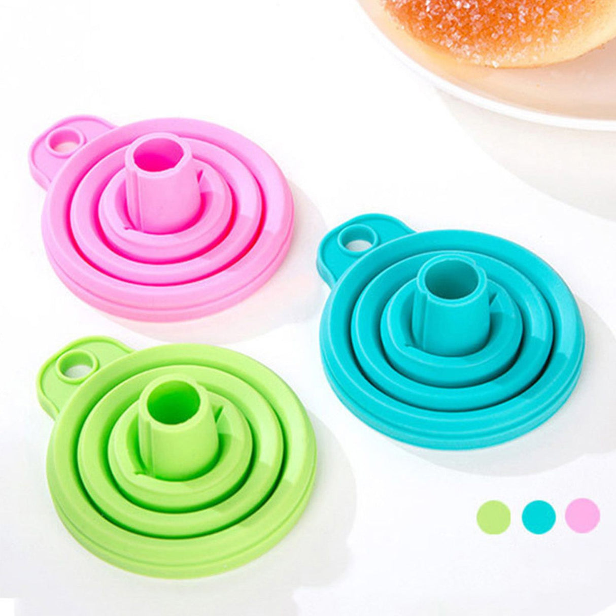 Kitchen Silicone Funnel Food Grade Silicone Foldable Funnel for Water Bottle Liquid TransferRandom Color