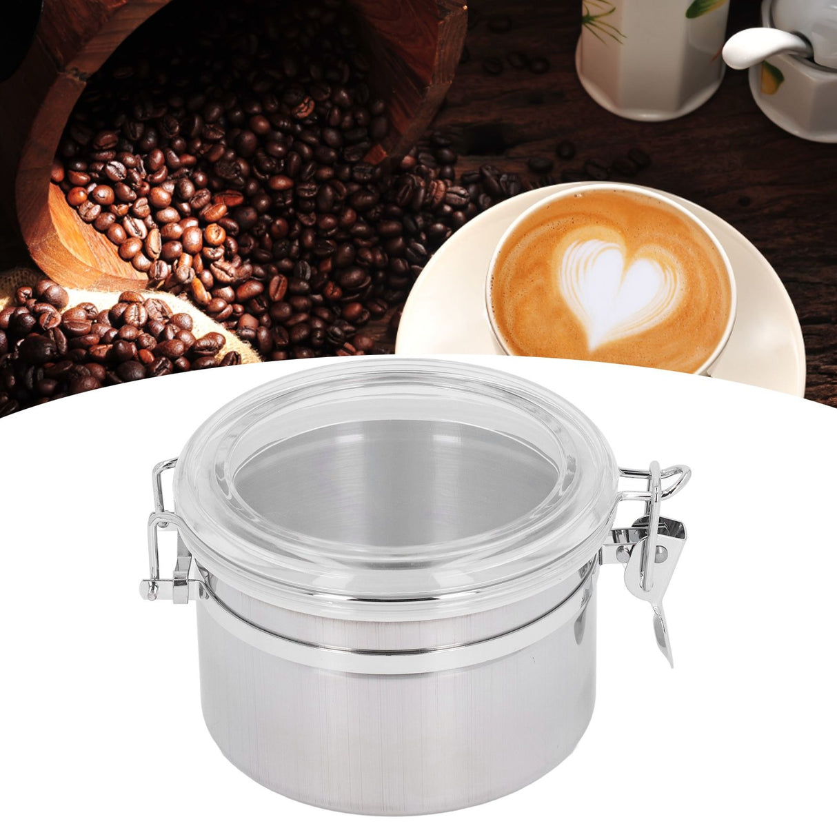 Stainless Steel Sealed Can Food Storage Container Airtight Canister for Dried Fruit Milk Powder Tea Small 900ml