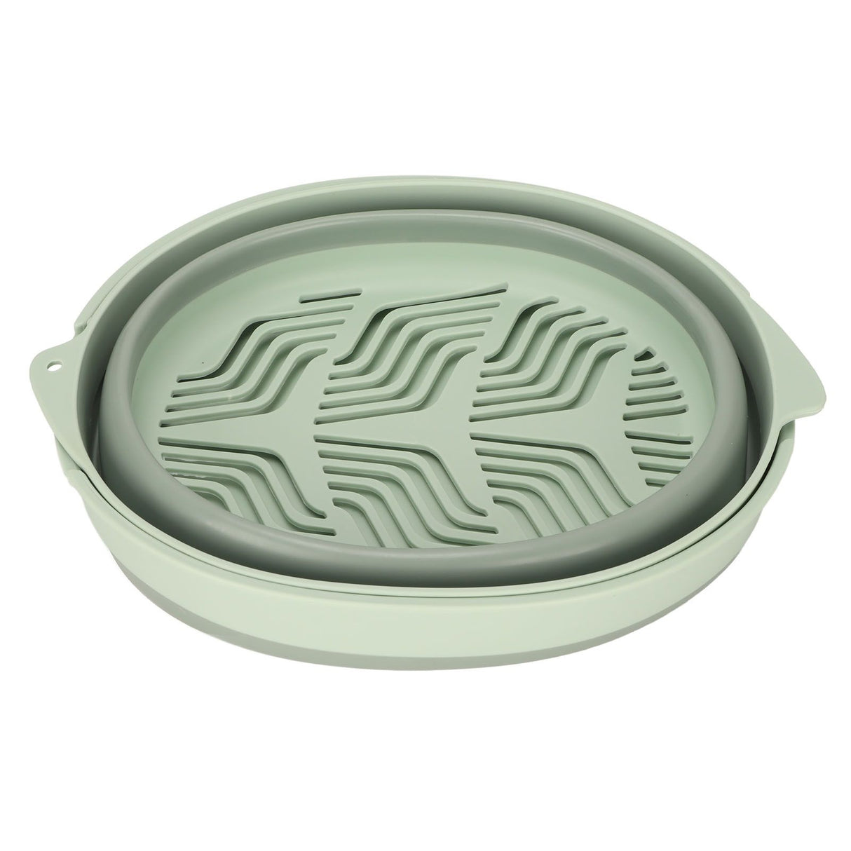Double Layer Drain Basket Separate Design Foldable Portable Fruit Vegetable Storage Basket for Kitchen Outdoor Travel Green Small