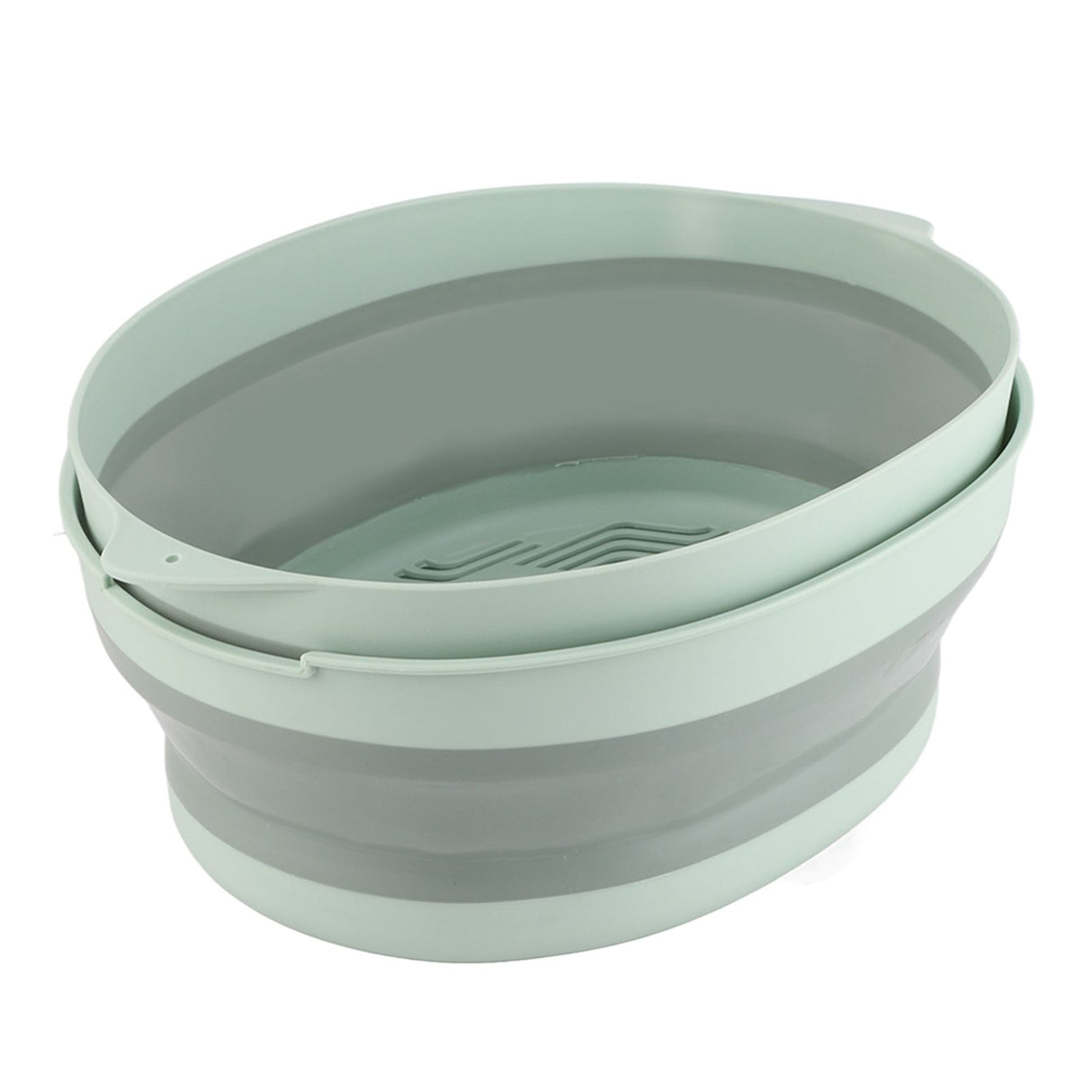 Double Layer Drain Basket Separate Design Foldable Portable Fruit Vegetable Storage Basket for Kitchen Outdoor Travel Green Large