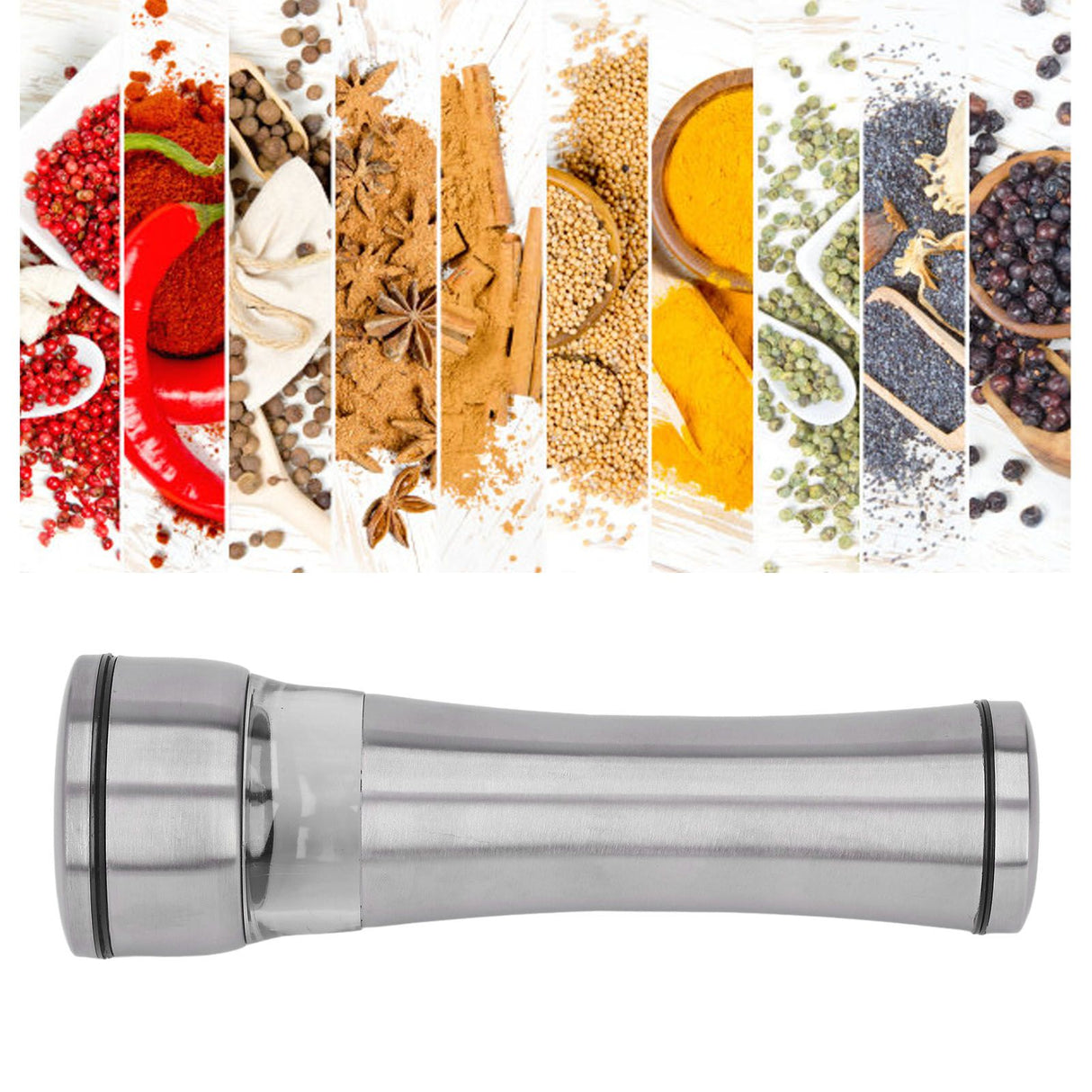 Manual Pepper Mills Stainless Steel Adjustable Pepper Grinder for Kitchen Supplies L