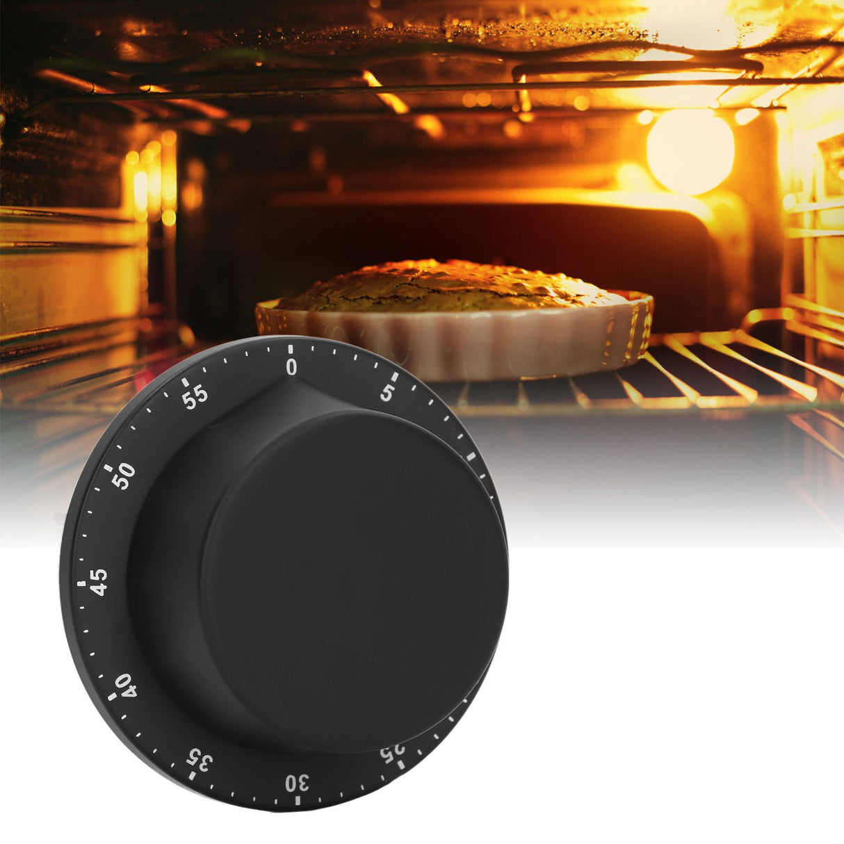 Kitchen Mechanical Timer 304 Stainless Steel Magnetic Suction Chef Cooking Timer Clock Black
