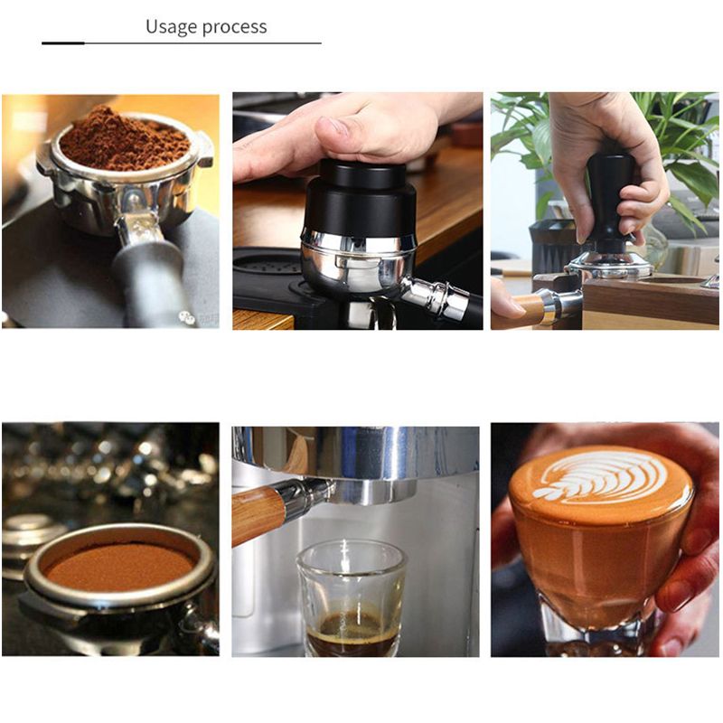 Elastic Coffee Tamper Stainless Steel Constant Pressure Spring Coffee Tamper 2nd Generation Black 51mm/2.0in