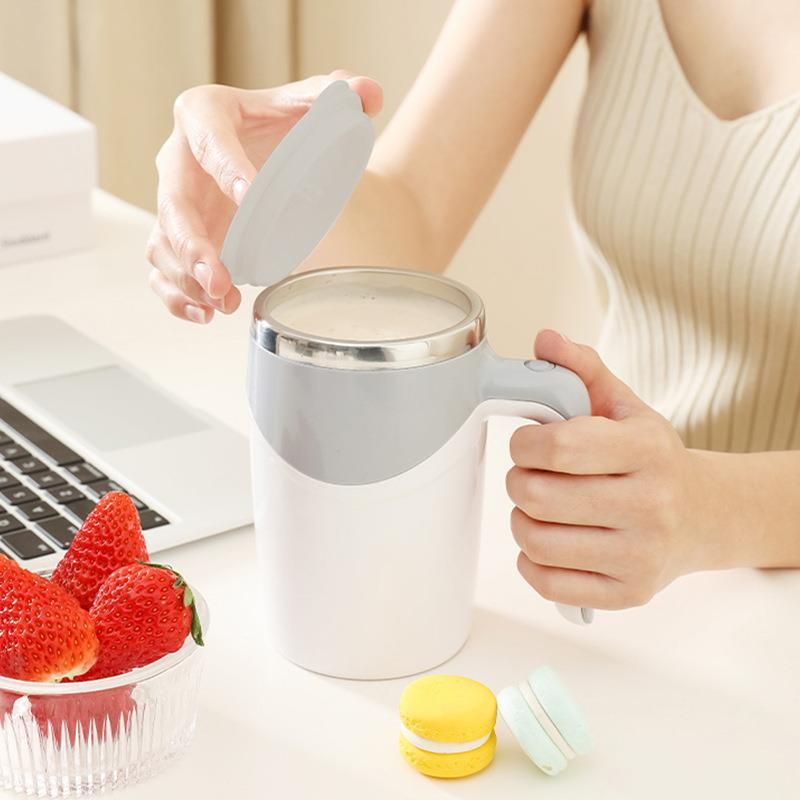 Stirring Cup 380ml 7000RPM Stainless Steel Inner Tank PP Shell Mixing Coffee Mug for Drinking Battery Powered Grey