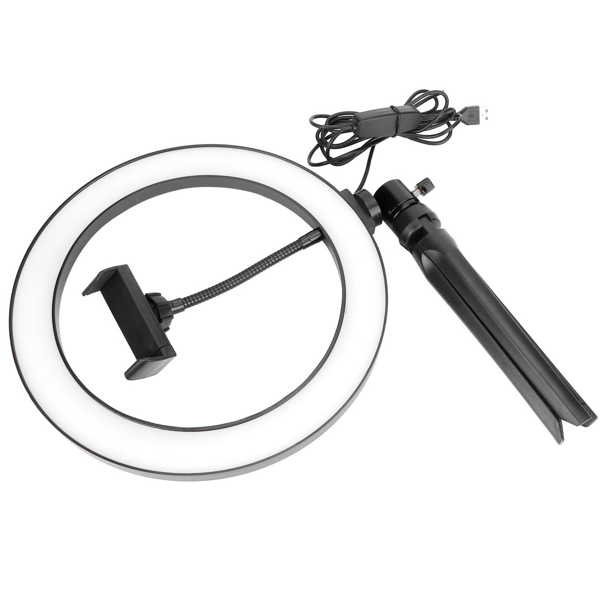 LED Ring Light 10 Levels Dimming Desktop Fill Lamp with 3 Color Temperature for Live Broadcast