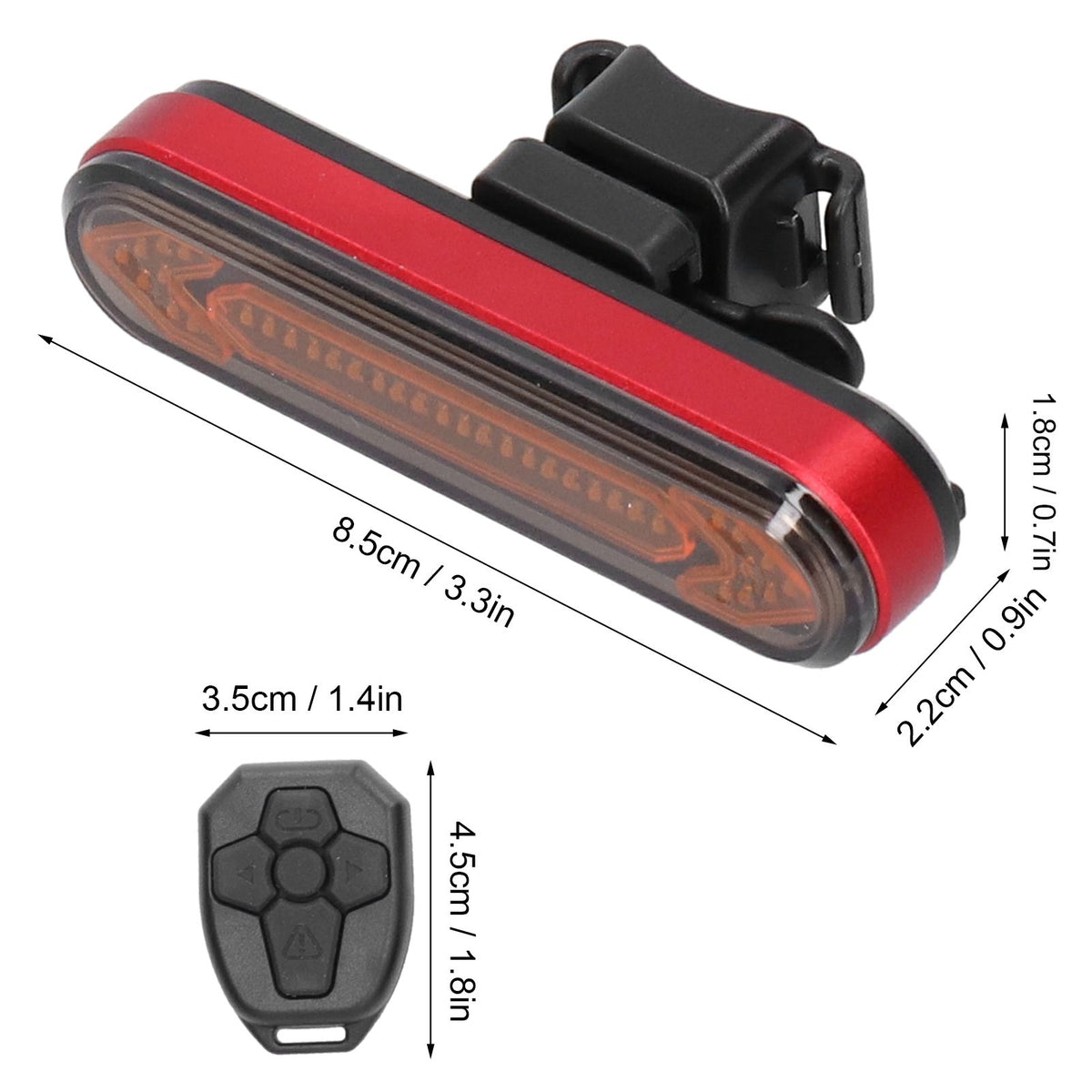 Bicycle Turn Signal Lamp USB Charging Wireless Remote Tail Light Mountain Bike Accessory