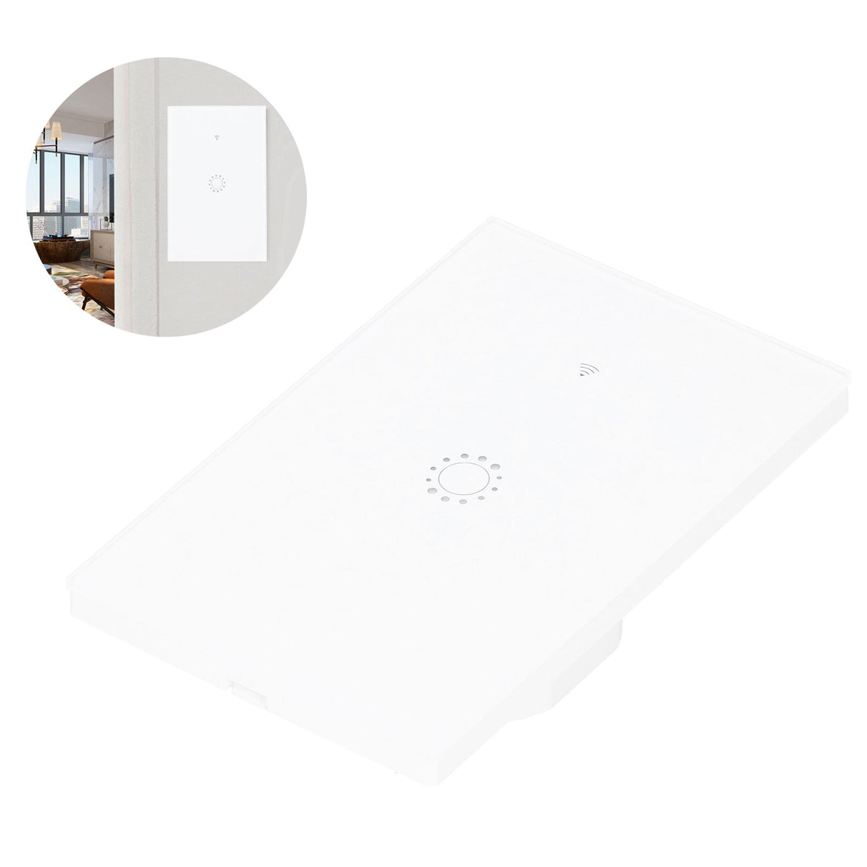 Wifi Smart LED Light Switch Touch Panel 1-Way APP Remote Voice Control for Amazon Alexa AC95-250VWhite Cover