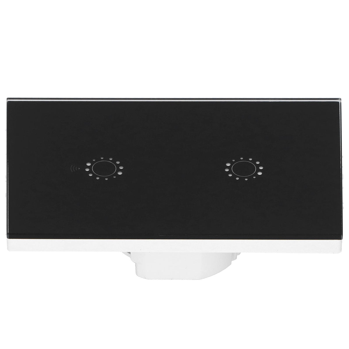 LED Smart Light Switch WiFi Wall Touch 2 Gang for Amazon Alexa Intelligent Voice APP Control AC 95‑250VBlack Cover