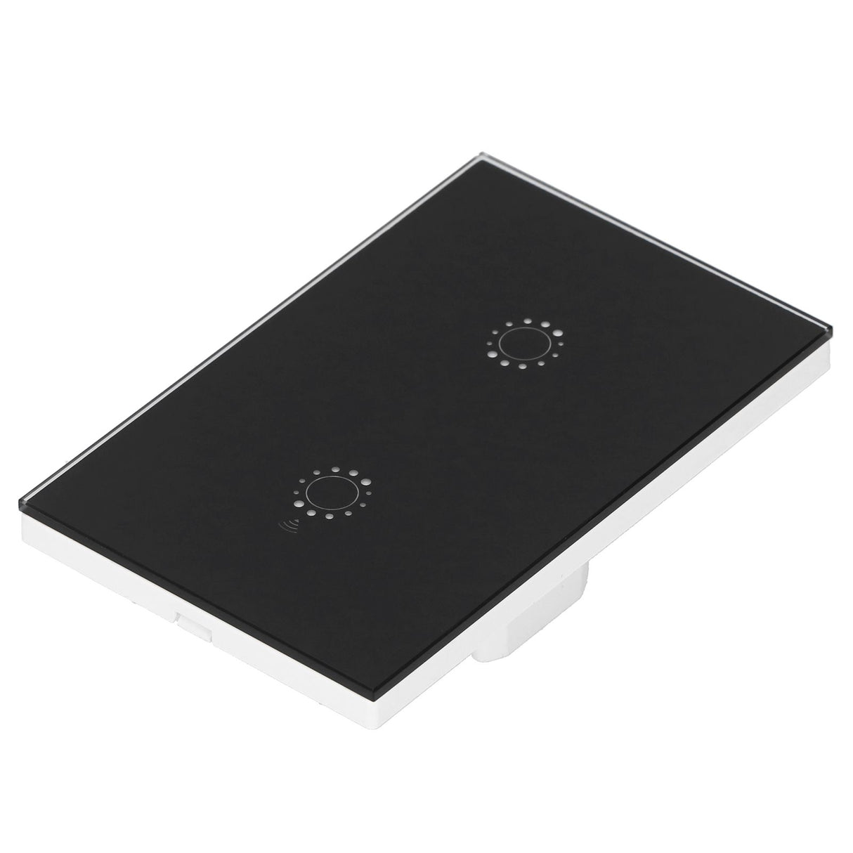 LED Smart Light Switch WiFi Wall Touch 2 Gang for Amazon Alexa Intelligent Voice APP Control AC 95‑250VBlack Cover