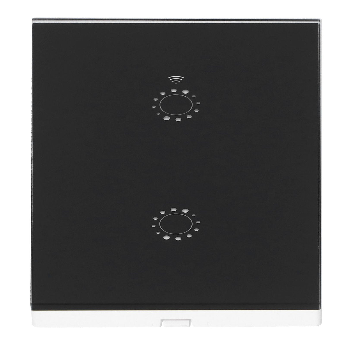 LED Smart Light Switch WiFi Wall Touch 2 Gang for Amazon Alexa Intelligent Voice APP Control AC 95‑250VBlack Cover