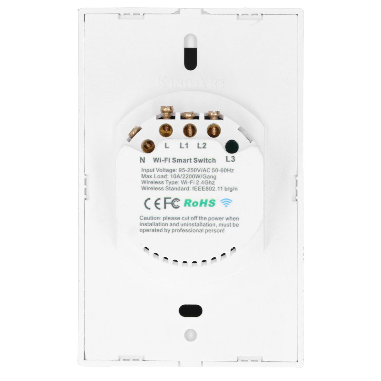 LED Smart Light Switch WiFi Wall Touch 2 Gang for Amazon Alexa Intelligent Voice APP Control AC 95‑250VBlack Cover