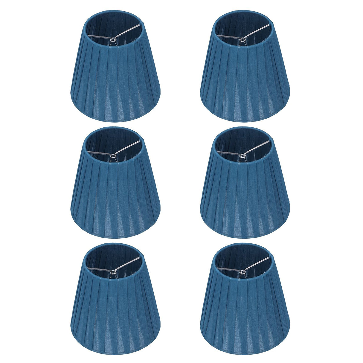 6PCS Modern Simple Lampshade Cloth Lampshade for Crystal Clip On Chandelier Wall Lamp Blue