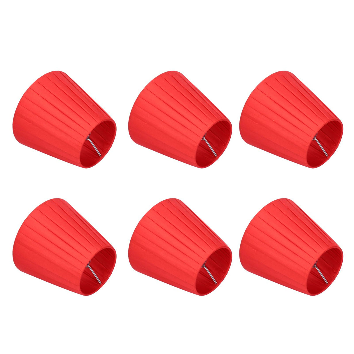 6Pcs Lampshade Modern Fabric Table Lamp Cover for Crystal Chandelier Wall Light Red