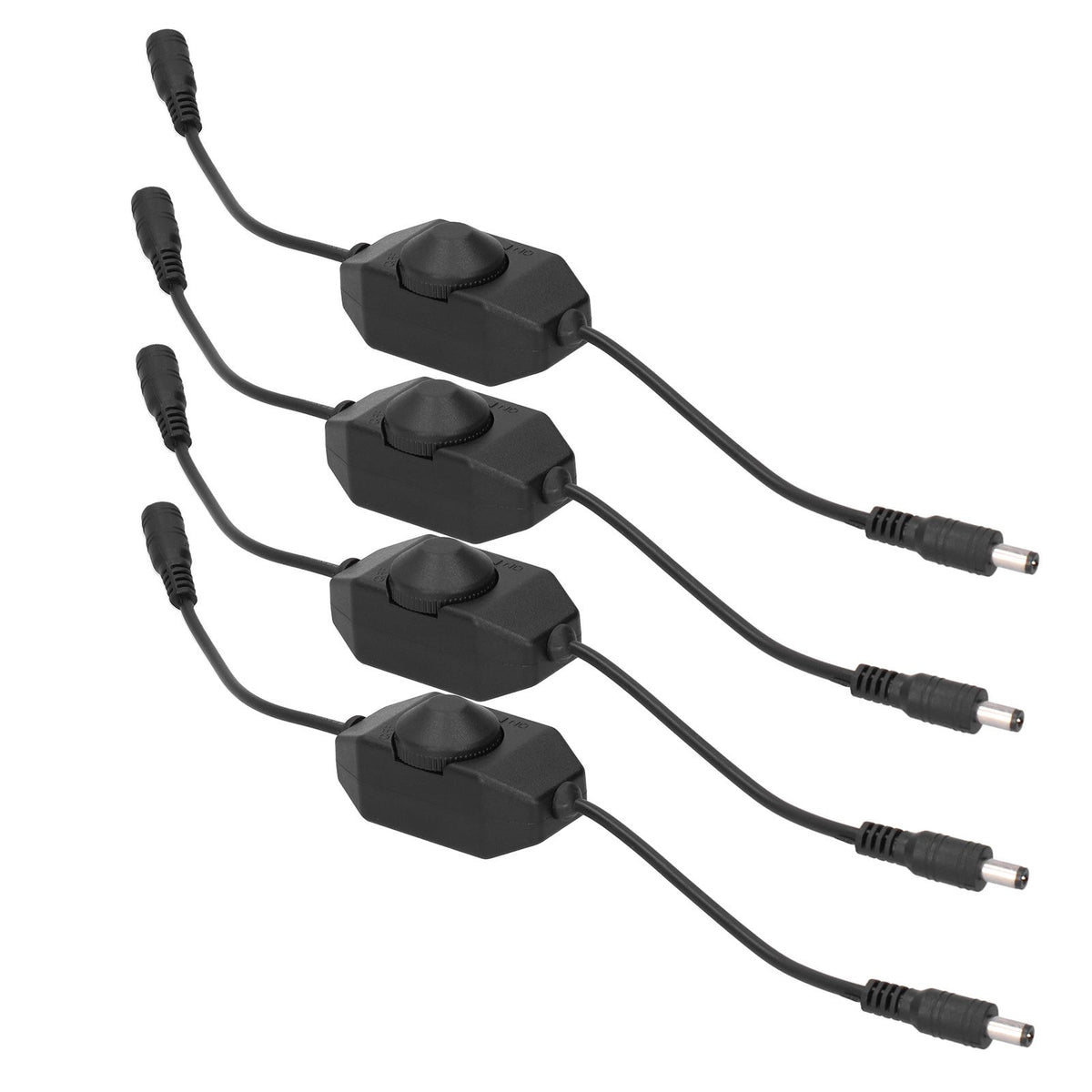 4Pcs 12V LED Brightness Dimmer Lamp Stepless Dimming Knob Controller Accessory Black