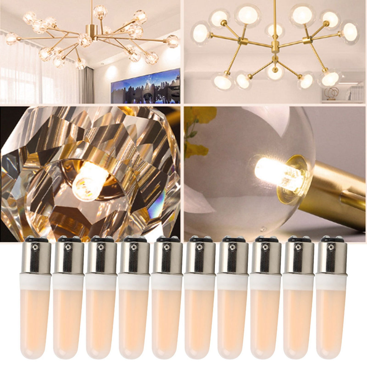 10Pcs 3W B15 Light Bulb Warm White Chandelier Ceiling Lamp Bulb Home Lighting Accessories AC110V
