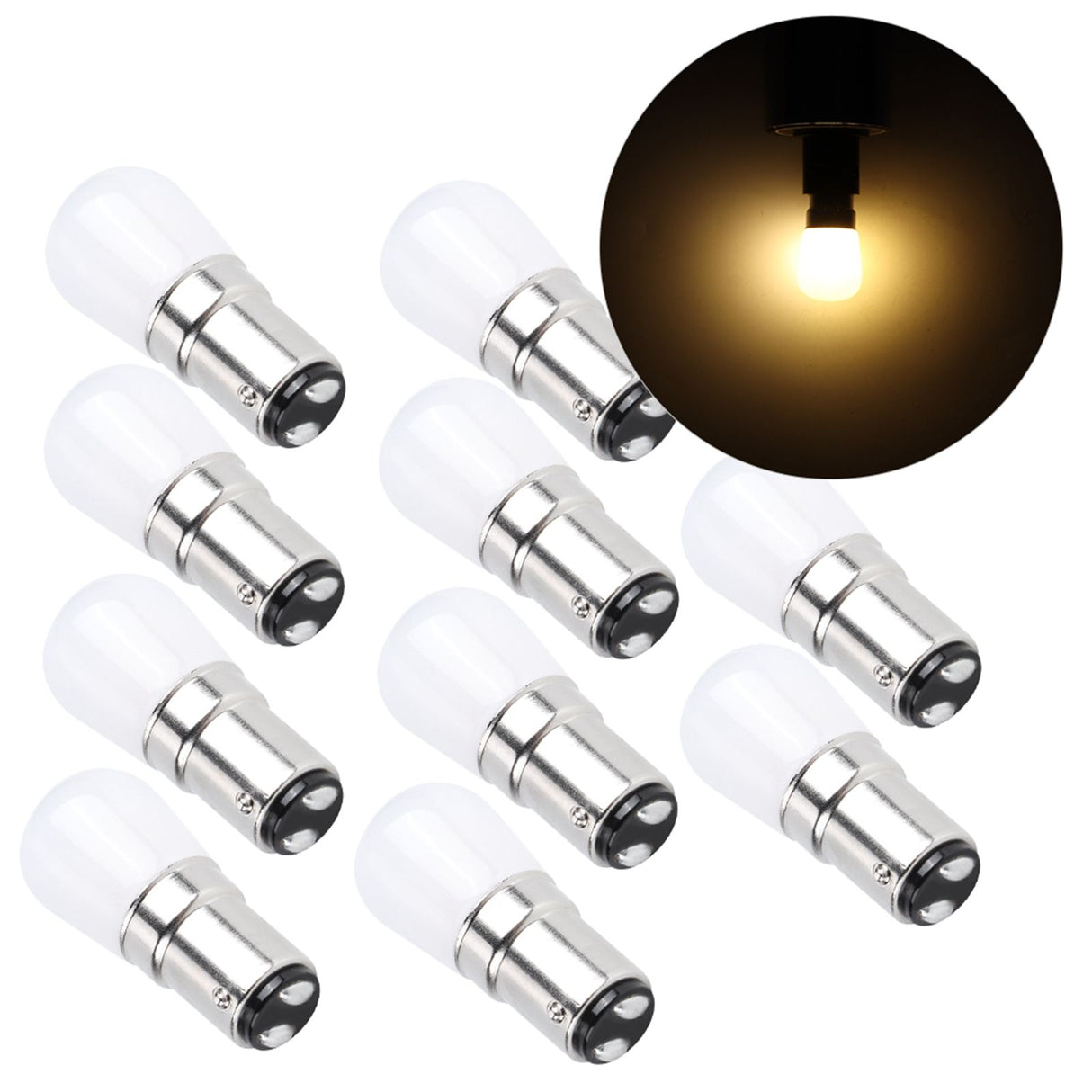 10Pcs 1.5W B15 LED Bulb Chandelier Ceiling Wall Lamp Warm White Light Bulb Lamp Accessories