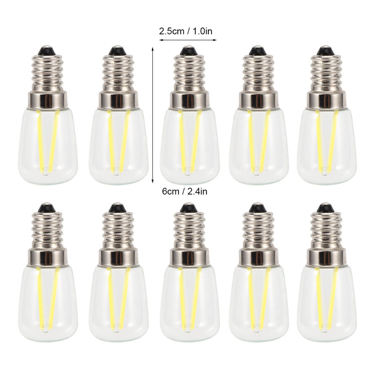 10PCS Mini Dimmable E14 LED Light Bulb 1.5W AC 110V for Chandelier Wall Lamp Home Lighting