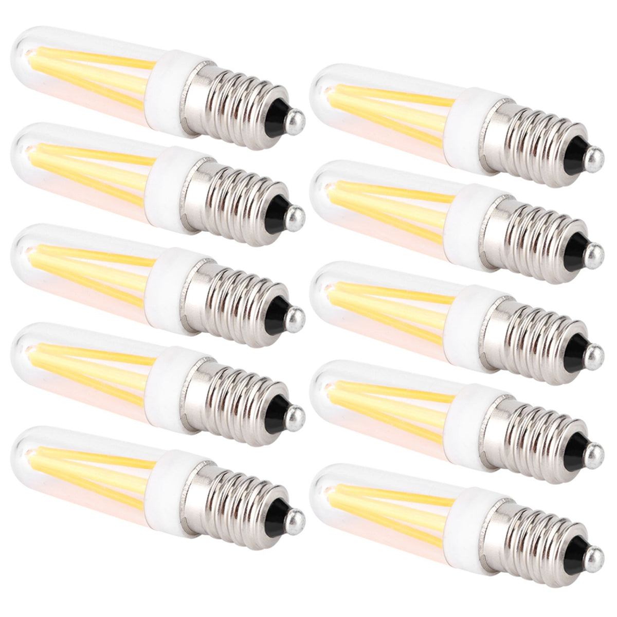 10Pcs 3W Small Bulb E14 Base Warm White Home Lighting Bulb for Chandelier Ceiling Light